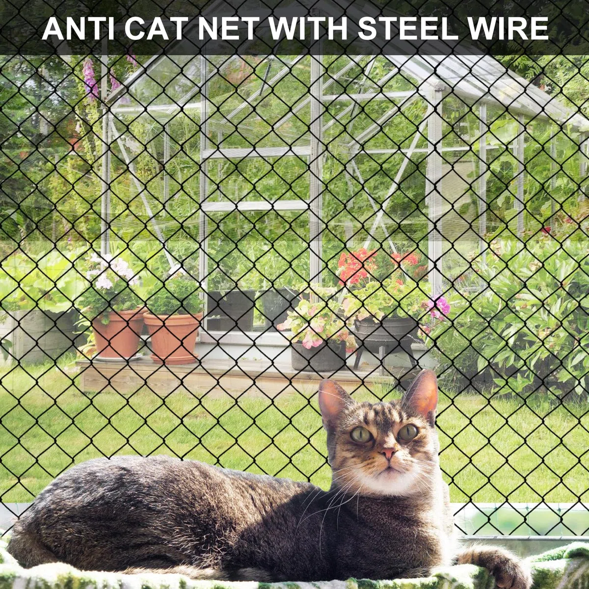 Rete per gatti per balcone, 6 x 3 m, rete per gatti rinforzata con filo rinforzato, rete per gatti con corda di fissaggio da 19 m e accessori, rete di protezione per gatti, per balconi, scale