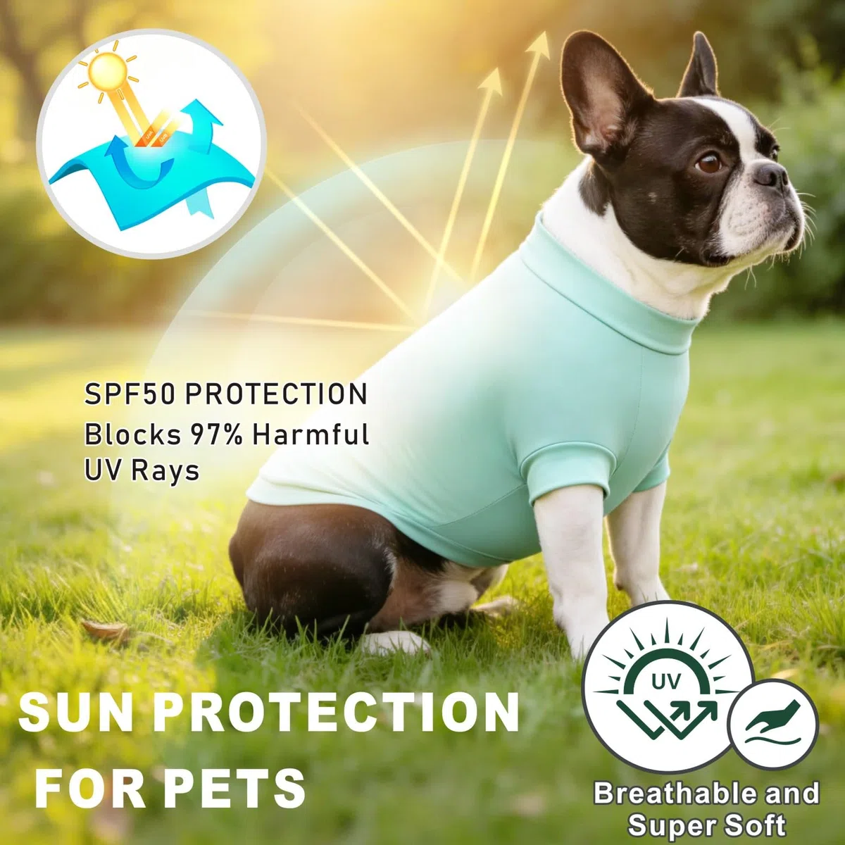 Camicia Cane Protezione UV 2Pack, Maglietta Leggera Cane Gilet di Raffreddamento Secco Rapido Abbigliamento estivo per animali Cani Camicie per cani piccoli medi grandi Gatti