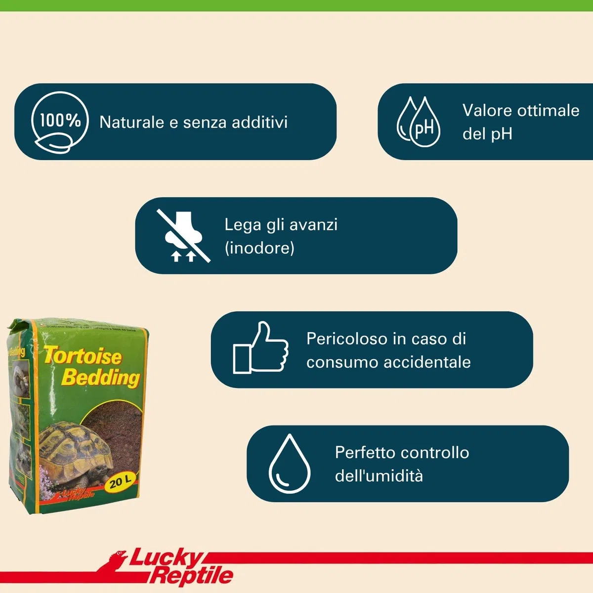 Lucky Reptile 65131 - Terriccio di substrato per tartarughe da terra, 20 litri, Pesca, Brown