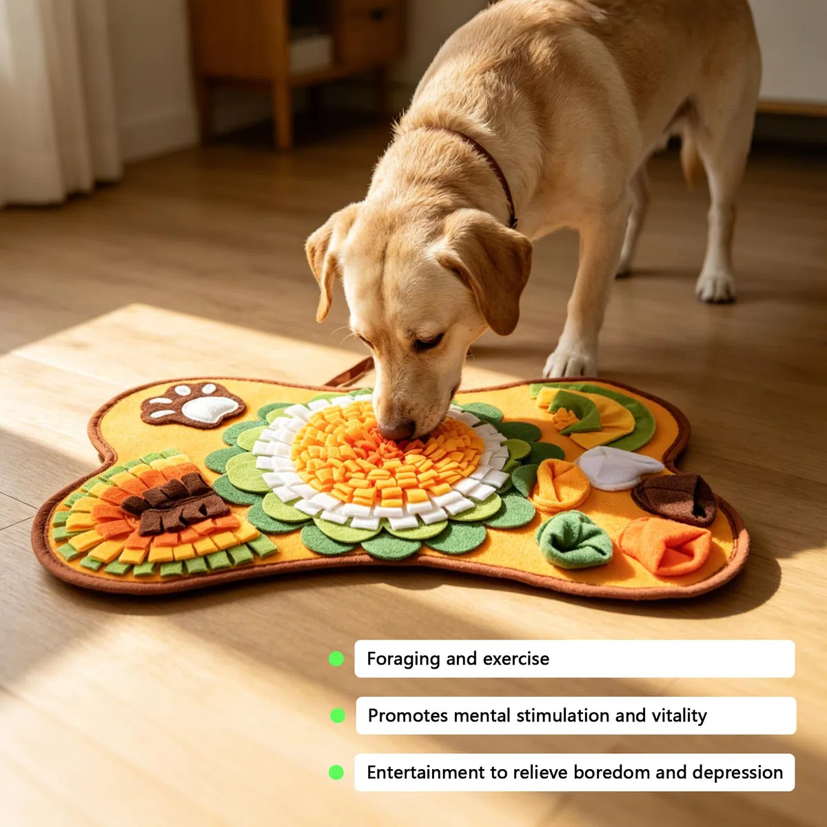 Tappeto Olfattivo Cane, Tappetino Lavabile per Foraggiamento e Slow Feeding, Gioco Interattivo per Attivazione Mentale e Ricerca Olfattiva, Modelli Diversi per Cani Piccoli Medi Grandi (L)