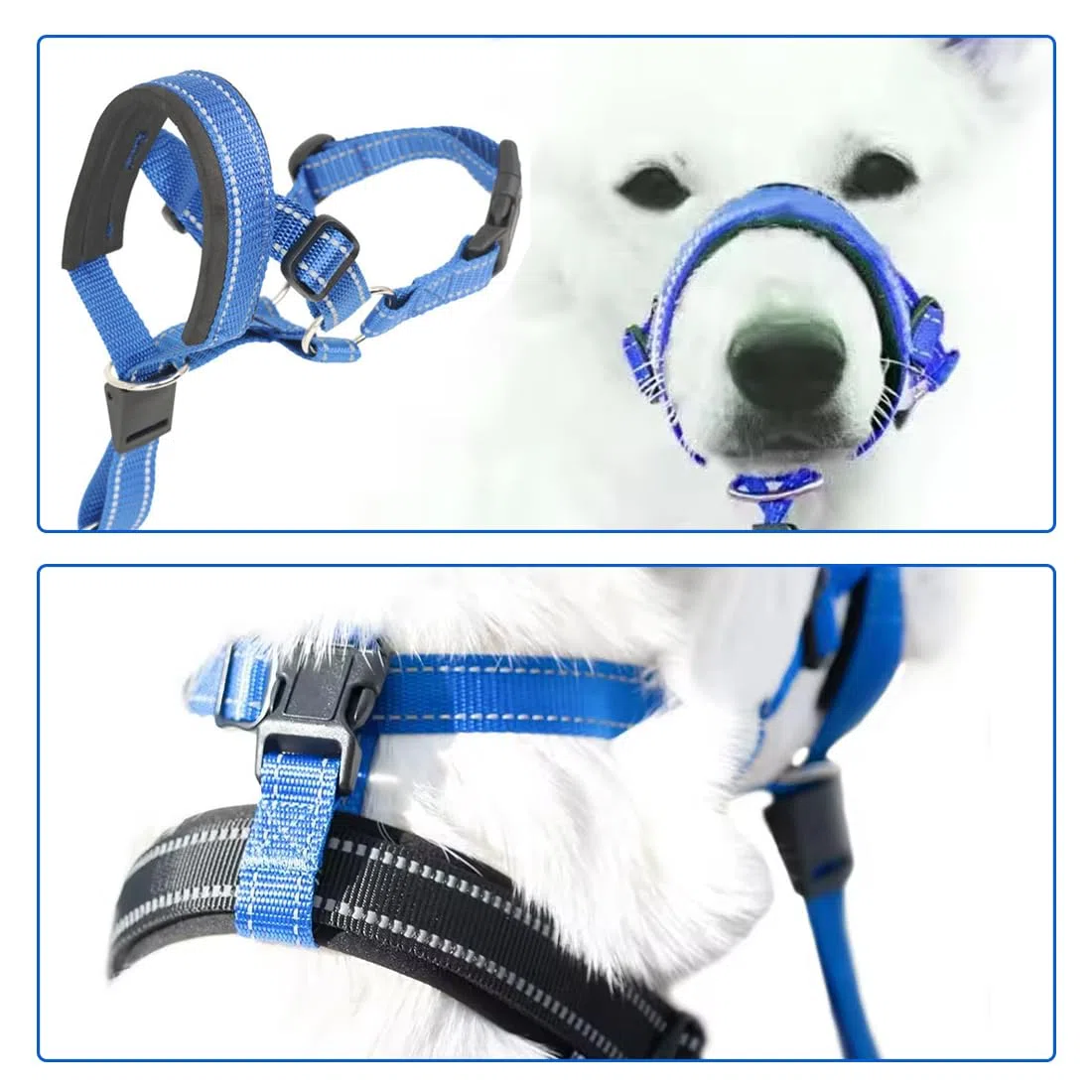 REC Collare Addestramento Cani,Muso Del Cane,Collare per Cane Cone Cinturino di Sicurezza,Cavezza da Testa per Cane,Regolabile e Facilmente Controllabile(L)