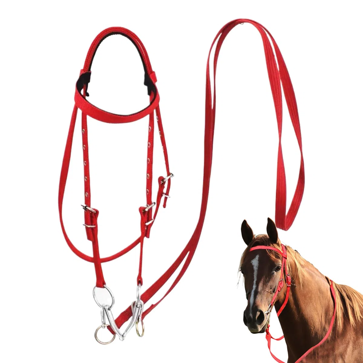 Testiera Briglia Da Addestramento Per - Testiera Regolabile, Set Di Briglie In Corda | Testiera E Redini Per , Briglia Da Equitazione Con Corda Per Equitazione In Scuderia, Accessori Pe