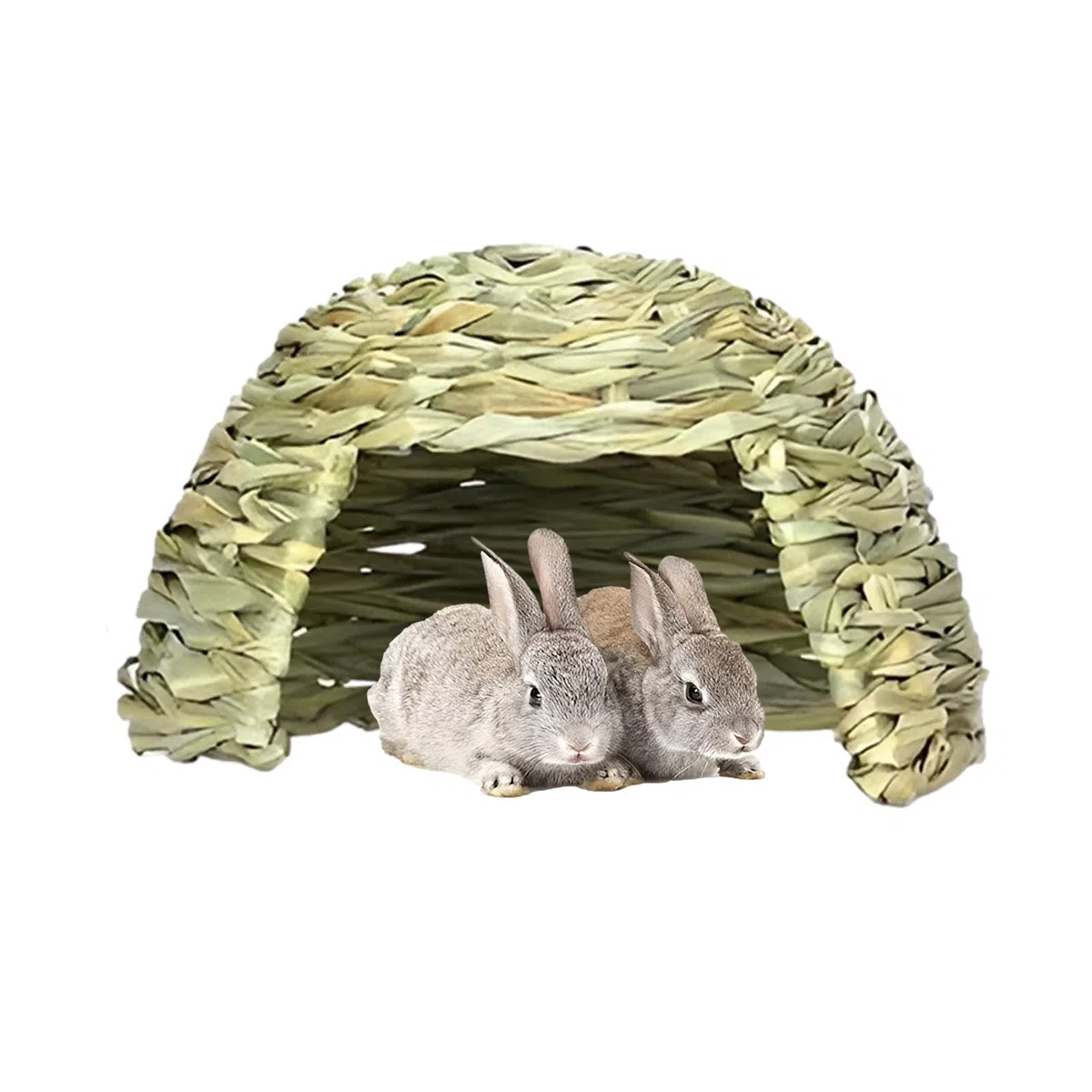 Generico Casa di Paglia per Animali Domestici - Nascondiglio Pieghevole per Porcellini D' in 21x7,5 Cm, da Gioco per Piccoli Animali in Naturali, Tana per Nascondere Conigli Intrecciata