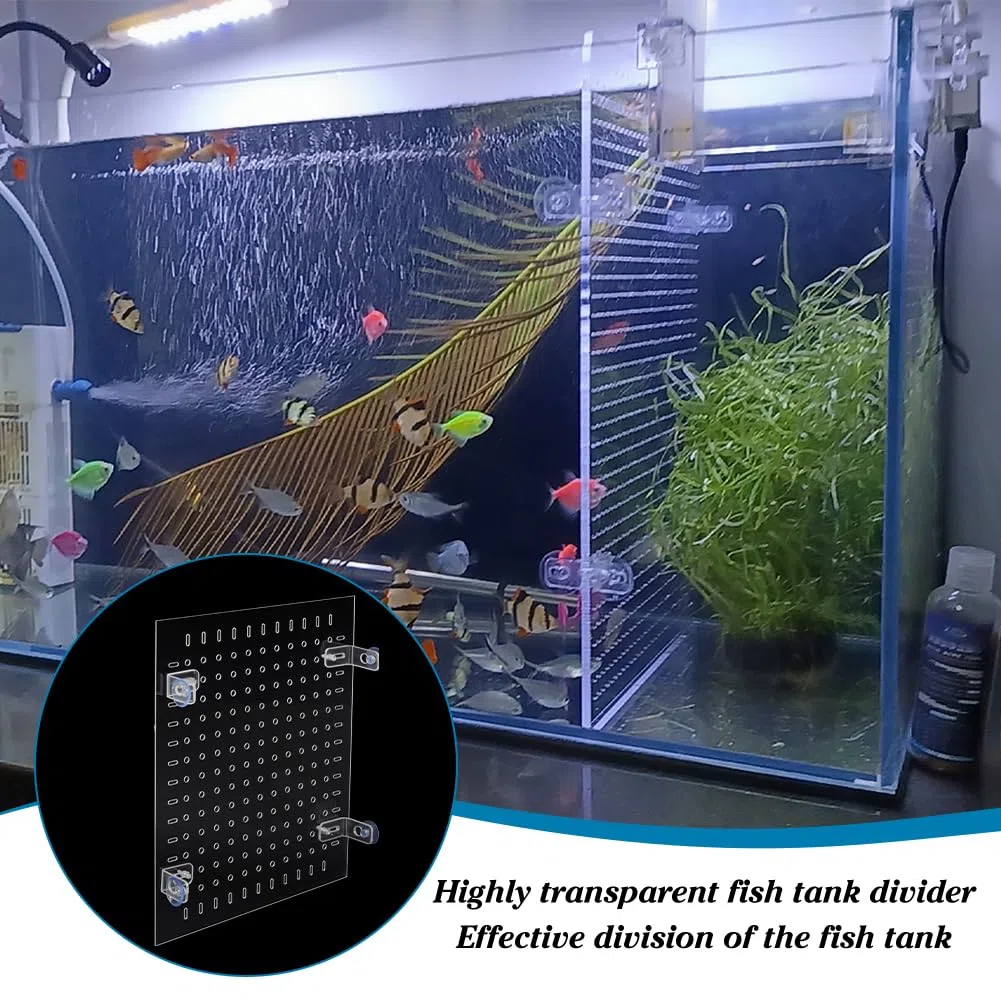 PH PandaHall Kit Divisori per Acquari in Acrilico, Set di Separatori Trasparenti per Acquari con Ventose per Separare Pesci Acquario Griglia Divisore Separatore,30x25cm
