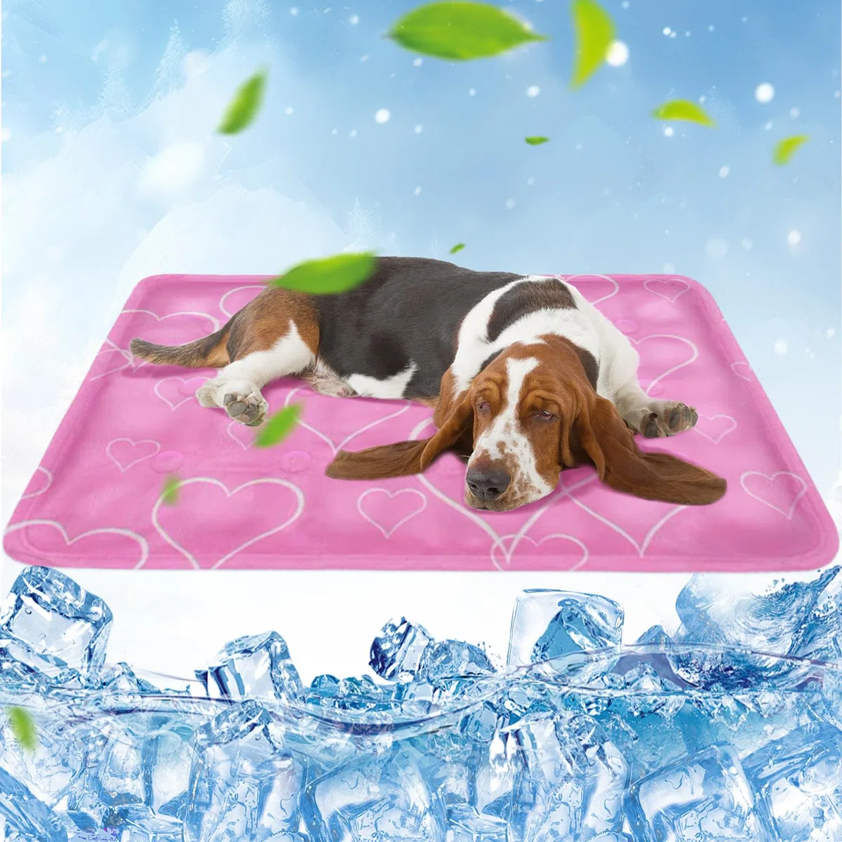 Tappetino Refrigerante Cane,Tappeto Refrigerante per Cani 60*90cm,Rosa Tappetino Refrigerante Gatto con Gel Non Tossico,Tappeto Refrigerante per Gatti Ideale per Cani,Gatti,Animali Domestici in Estate
