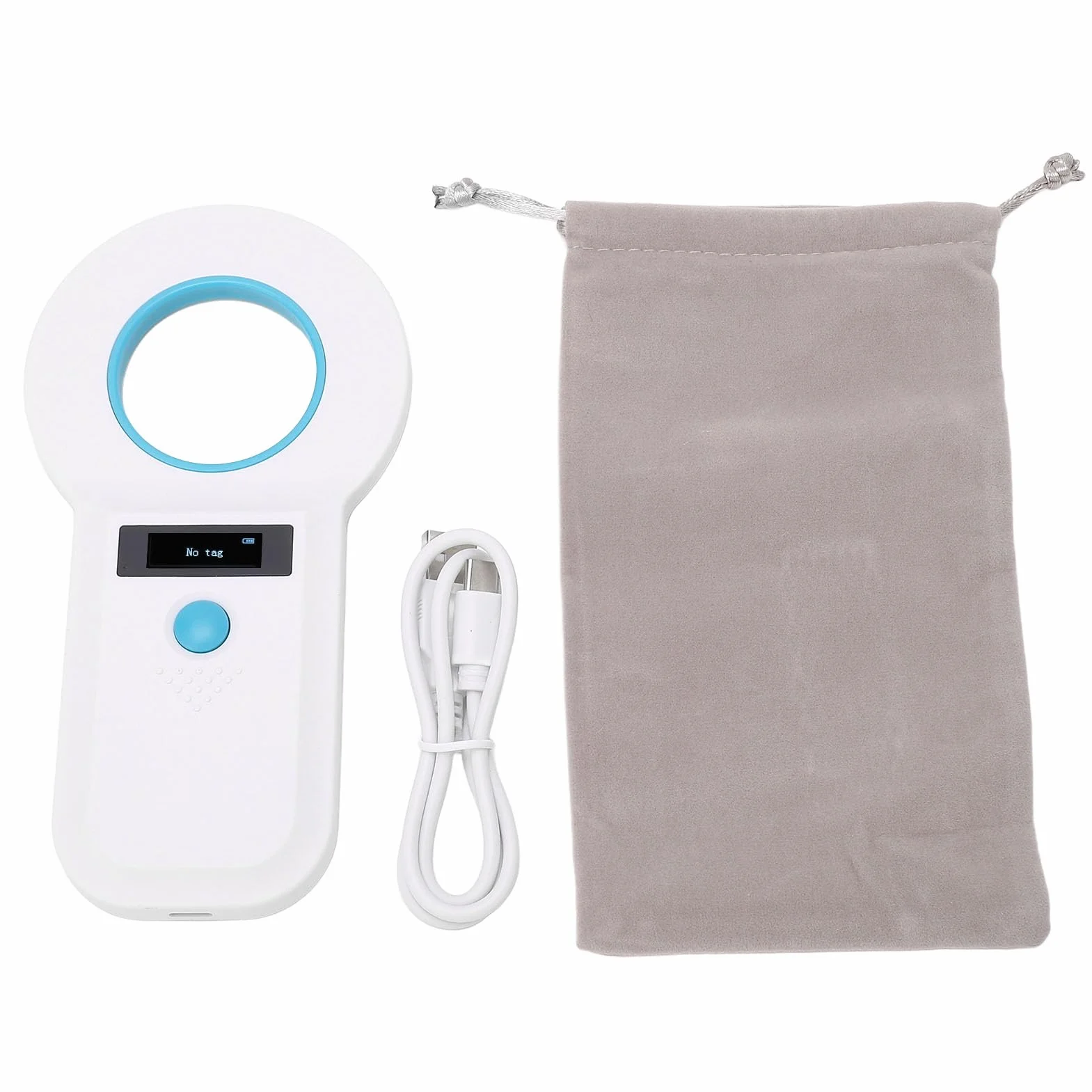 Scanner per Lettore di Microchip per Animali Domestici, Scanner ID Chip per Animali Domestici RFID con 128 Registrazioni di Archiviazione Dati, Scanner per Etichette Animali