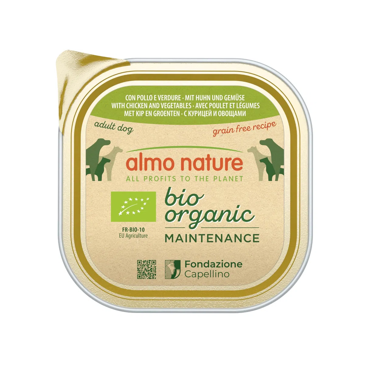 Almo Nature Cibo per Cani Bio Patè con Pollo e Verdure 300 g (Confezione da 9)