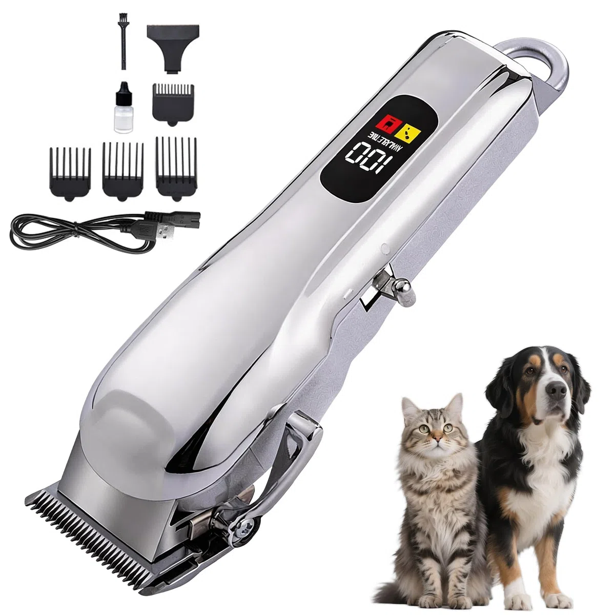 Tosatrice per cani e gatti, tosatrice silenziosa e potente per peli dense, macchina per toelettatura degli animali senza fili e ricaricabile, ideale per la cura del pelo domestico quotidiano