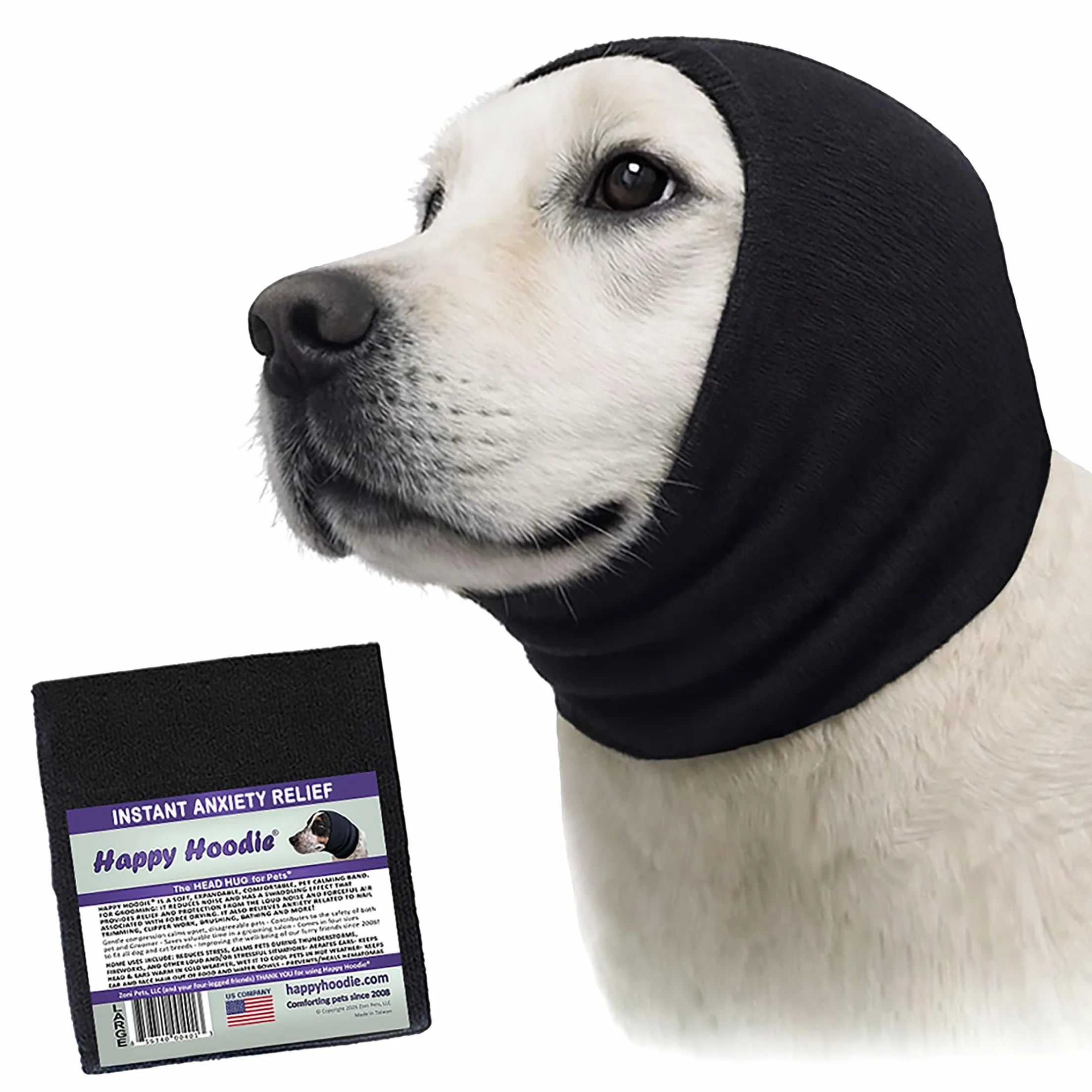 Happy Hoodie Nero LARGE per Cani di ZONI PETS