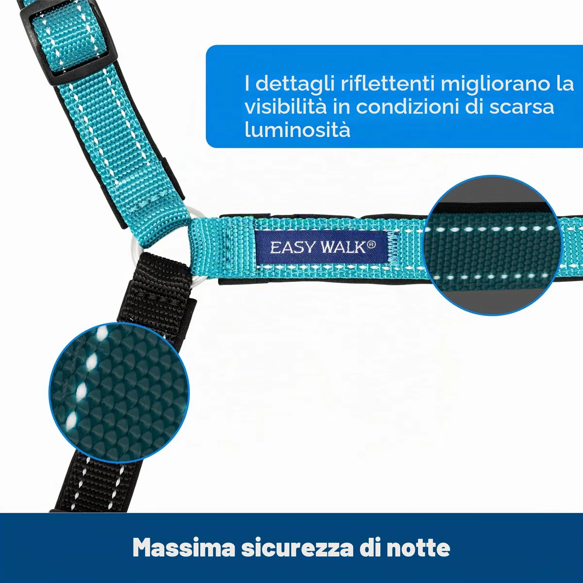 PetSafePettorina Deluxe Easy Walk Grande, Blu Oceano - 0.4 kg