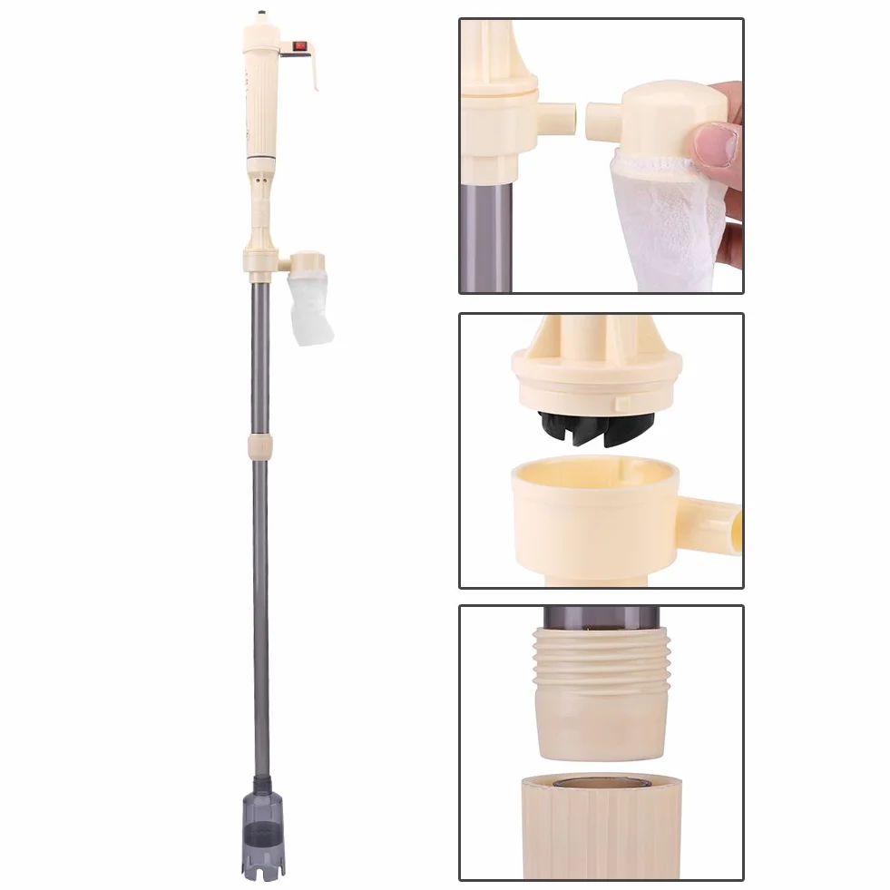 Sifone Elettrico per Acquario,Sifone Acquario Pulitore Aspiratore, sifone Vuoto dell'acquario di Ghiaia, Sifone Aspirarifiuti per Pulizia Fondo Acquario Cambio Acqua