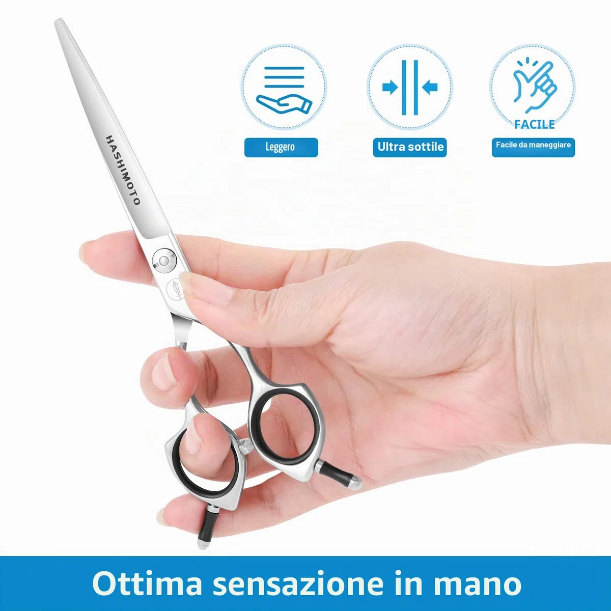 HASHIMOTO Forbici curve per la toelettatura del cane, 6,5 pollici, 30 gradi di lama curva, peso leggero, cesoie per animali domestici per la rifinitura di viso e zampe.
