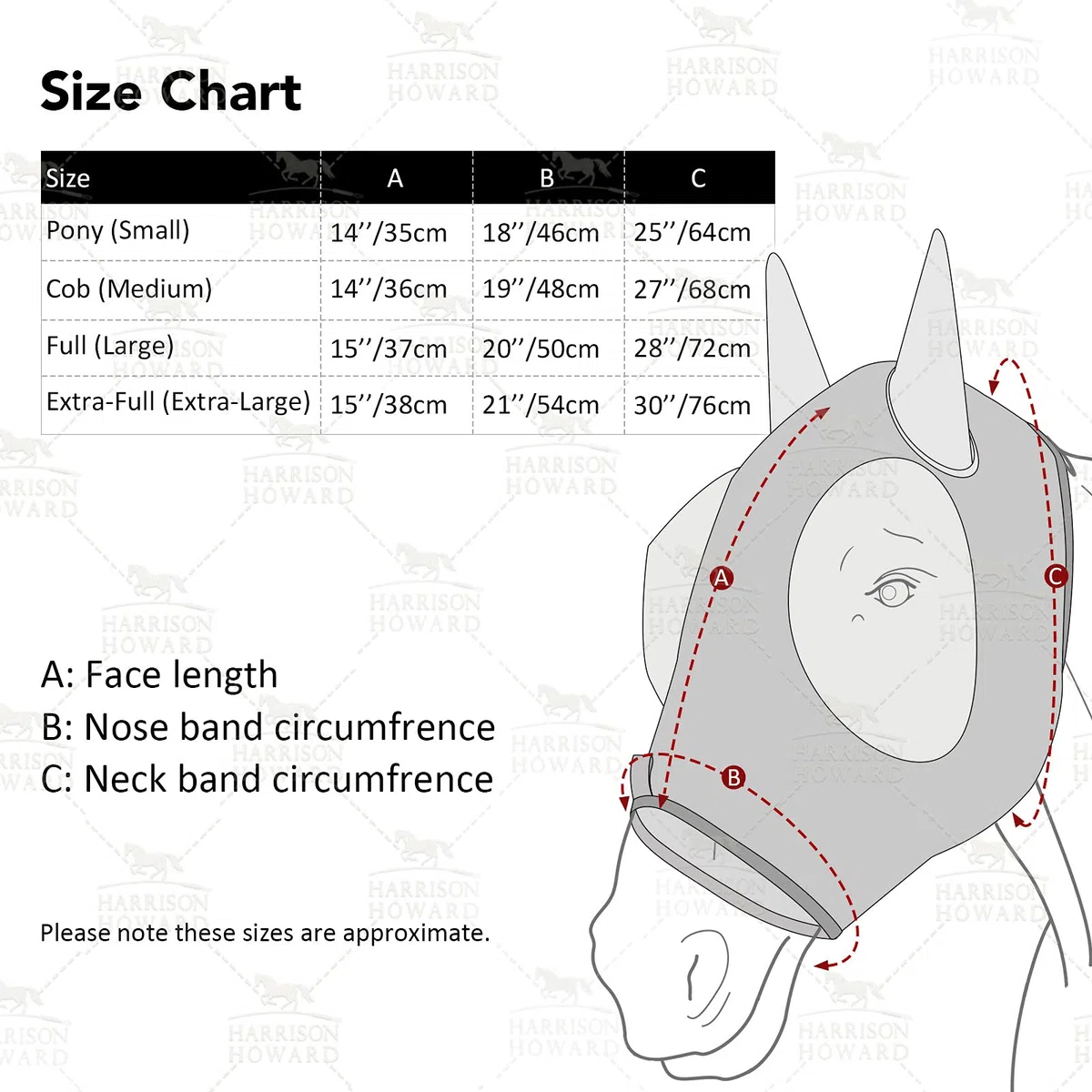 Harrison Howard Maschera antimosche per cavallo, con protezione UV, standard, per cavalli, rosa