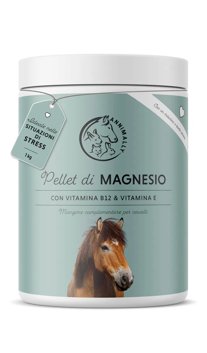 Annimally Pellet di Magnesio per Cavalli 1 kg - Acetato di Magnesio e Ossido di Magnesio per la Massima biodisponibilità