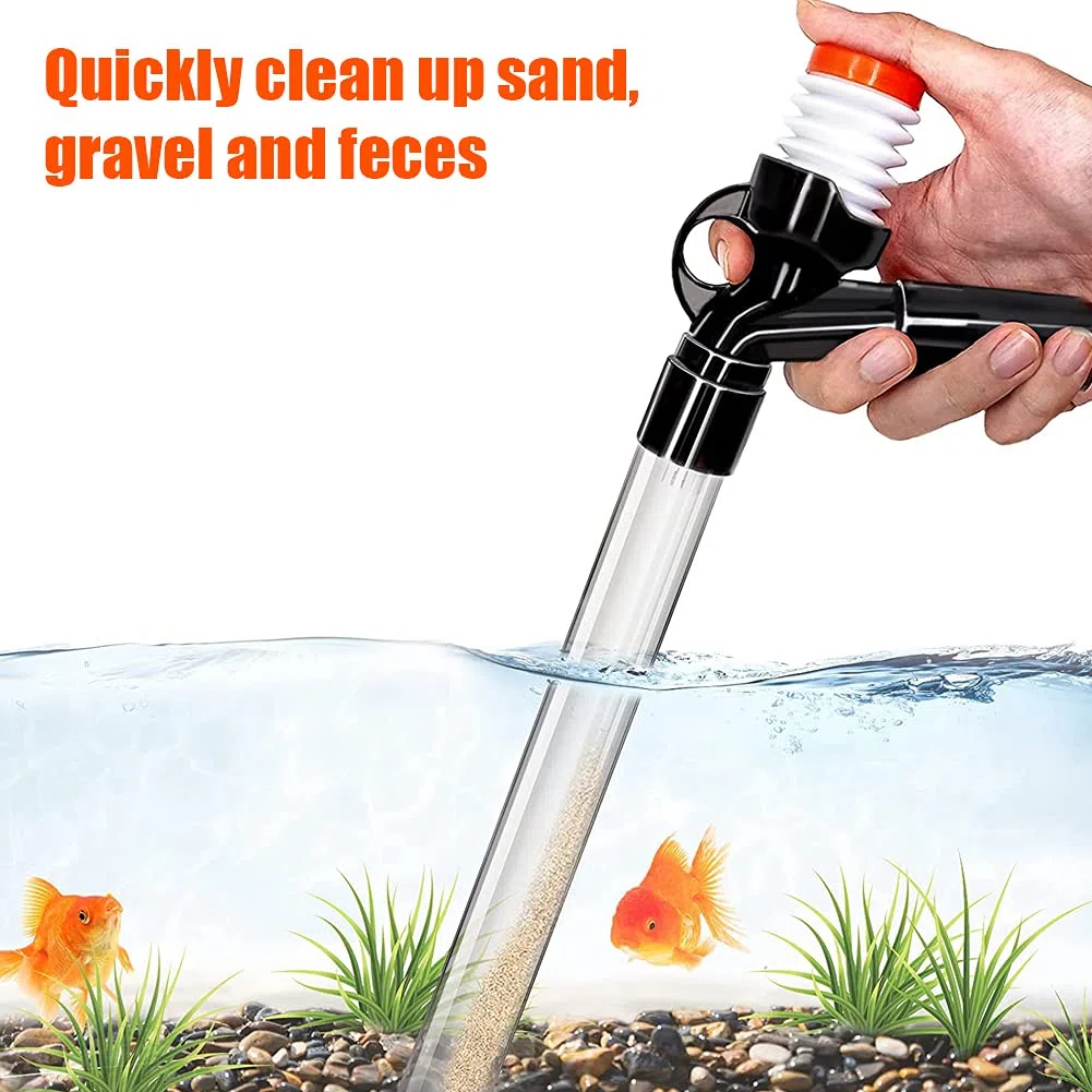 Aspirarifiuti Per Pulizia Acquario, Sifone Aspirarifiuti Acquario, Pompa Sifone Acquario, Fish Tank Ghiaia Cleaner, Con Pulsante Pressione Dell'aria, per Cambia L'acqua, Lava Sabbia, Succhia Feci