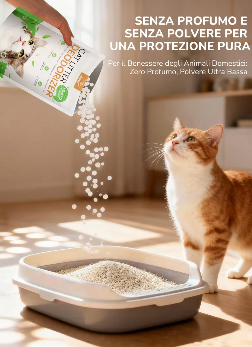 Deodorante per Lettiera per Gatti, Aop Eliminatore di Odori per Lettiera per Gatti Naturale, Neutralizzatore di Odori Inodore, Controllo Efficace Degli Odori Lettiere Gatti, 3 Pezzi