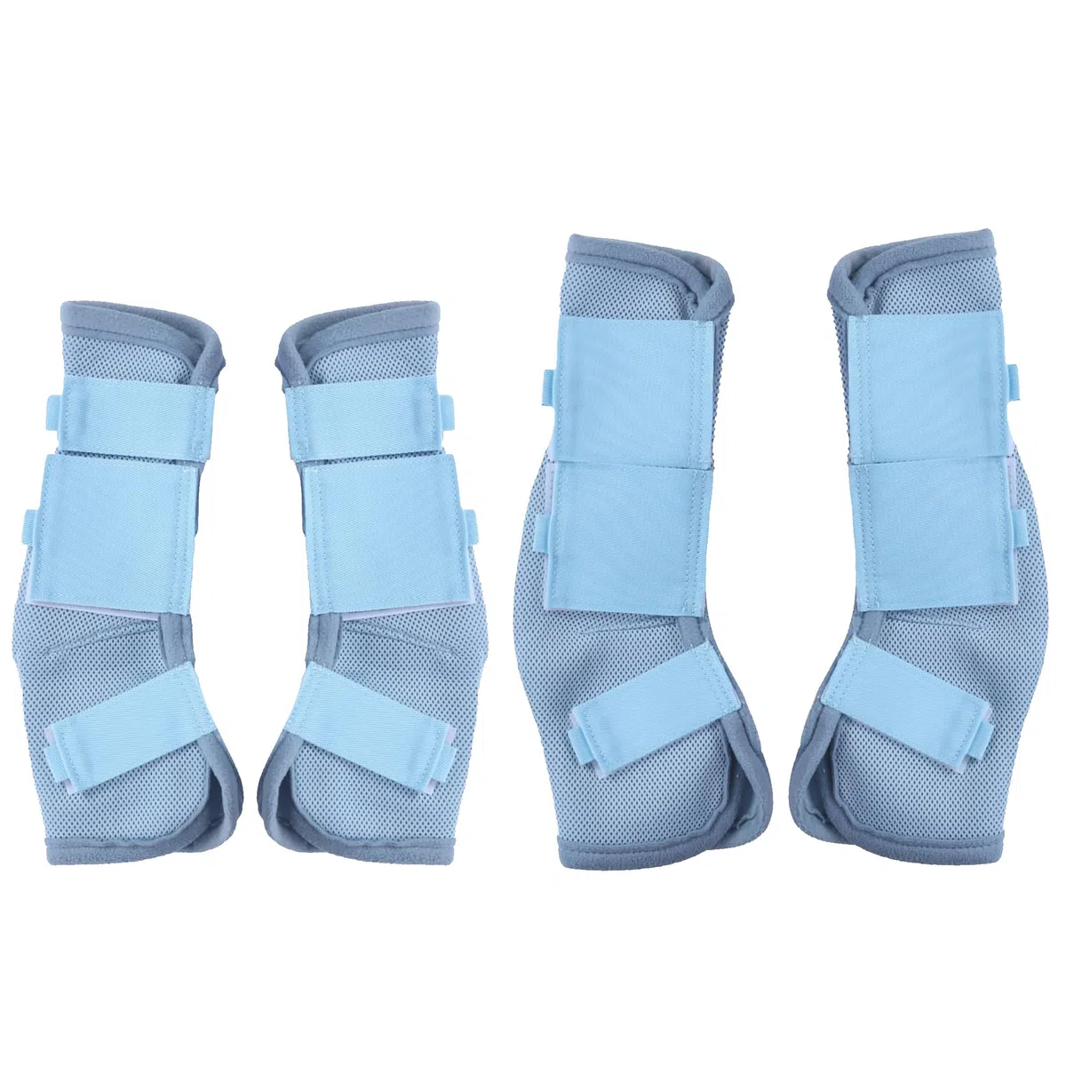 Fly Horse - Set di 4 leggings morbidi e traspiranti in rete per cavalli, colore: azzurro