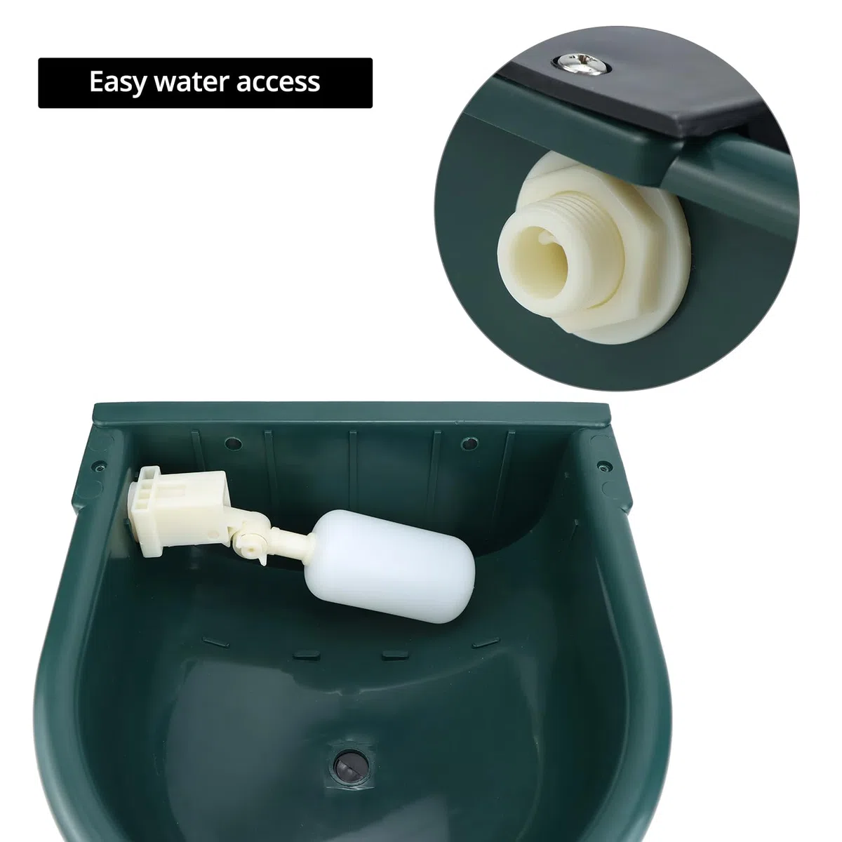 QWORK® 1 pezzo abbeveratoio in plastica, abbeveratoio automatico, ideale per bovini, cavalli, suini