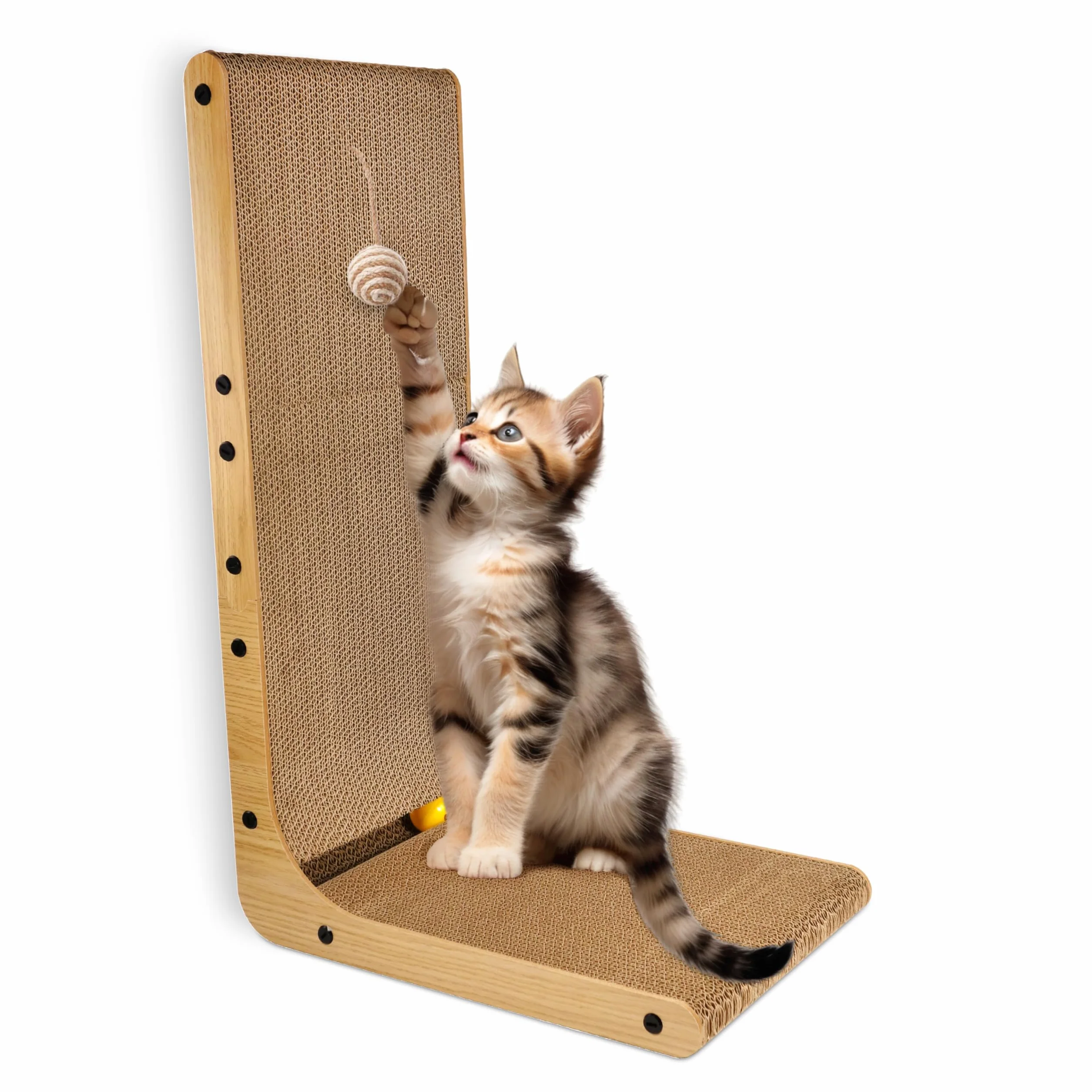 Tavoletta tiragraffi per gatti – in cartone ondulato – robusta e resistente – con erba gatta – ideale per la cura delle unghie e il gioco – forma piatta o ad L