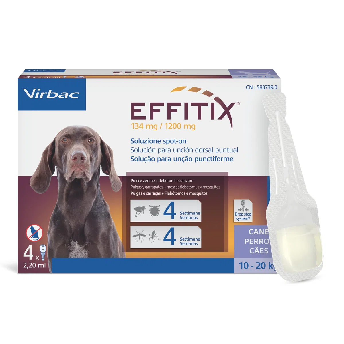 Spot On Effitix medio cane 10-20 kg 4 fiale