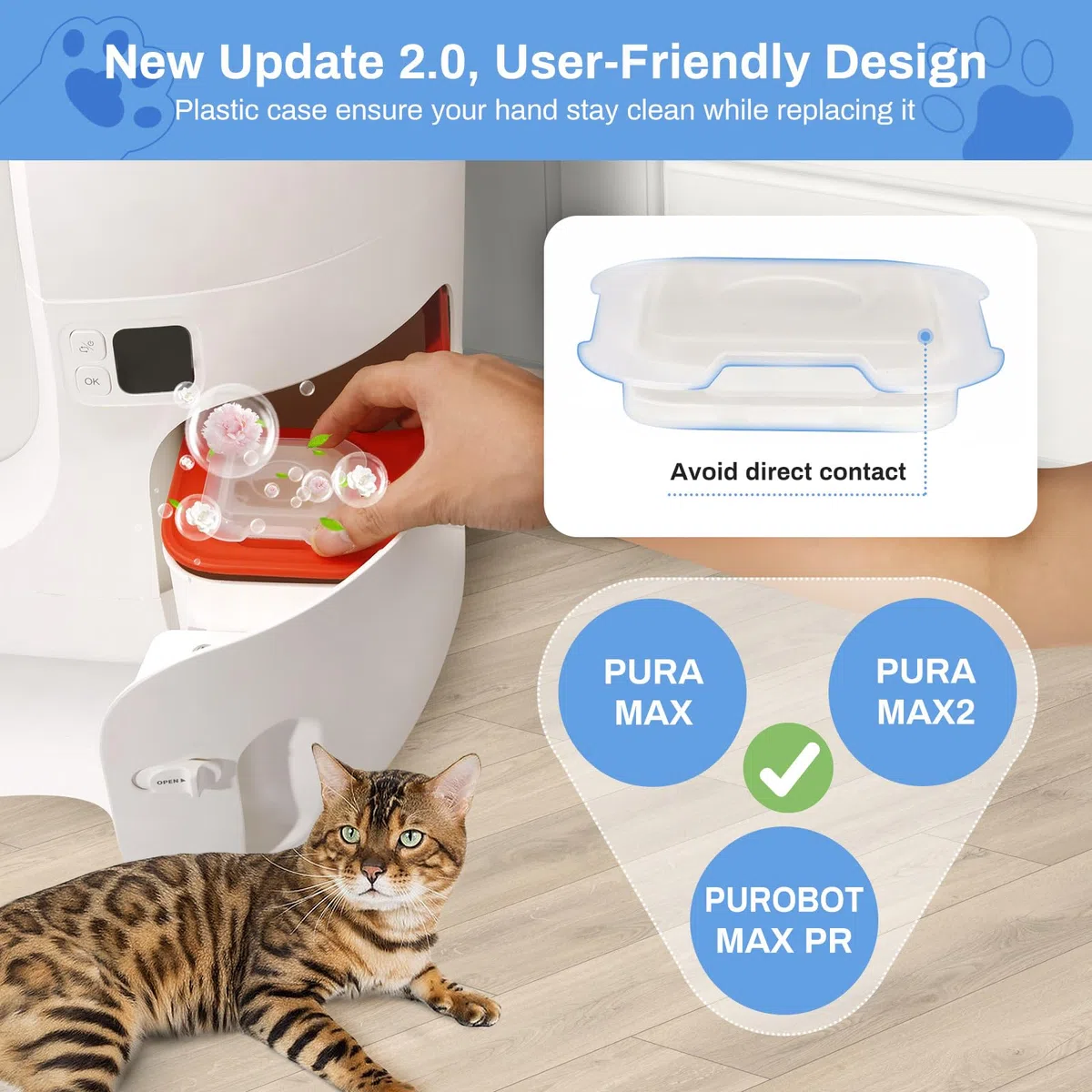 2.0 Deodorante per Toilette per Gatti Autopulente, Feriva Eliminatore di Adori per Lettiere di Gatti, Controllo Degli Odori Fragranza a Lunga Durata, Non Irritante, Alta Sicurezza(Confezione da 6)
