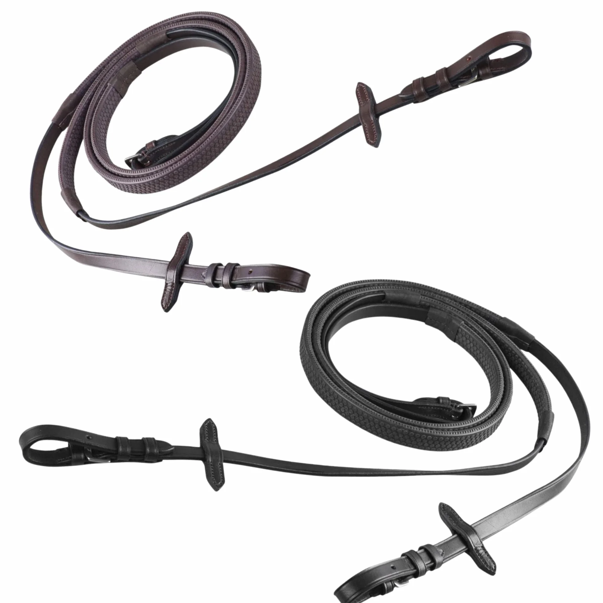Start Equitazione redini in Gomma Modello Antiscivolo (Pony, Nero)