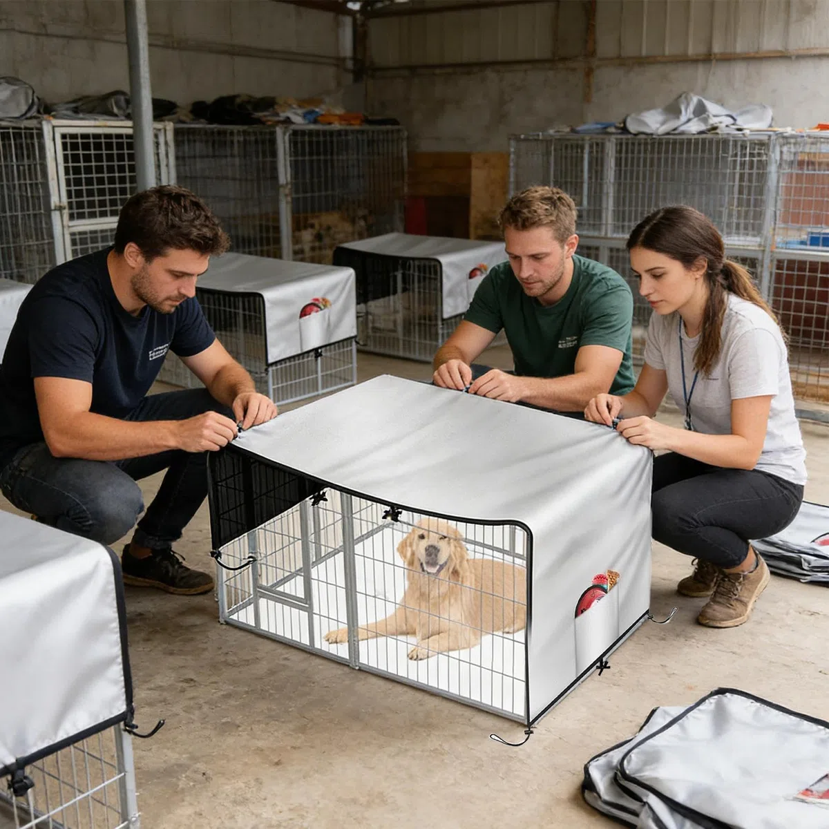 Copertura per gabbia per cani, in tessuto Oxford 210D, impermeabile, di grandi dimensioni, per campeggio, cortile, spiaggia, riunione di famiglia, patio, picnic