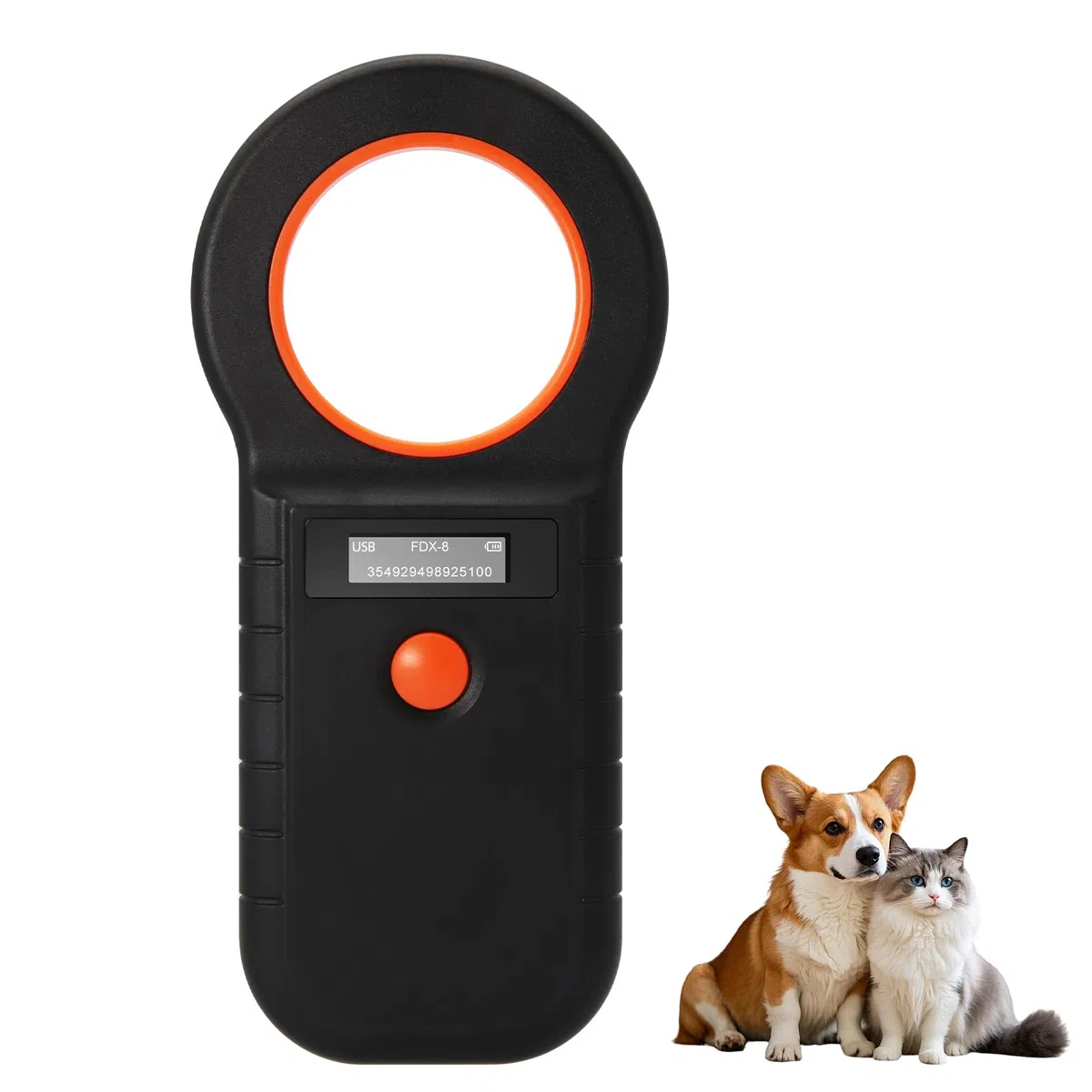 128 pezzi di memorizzazione di informazioni di giorno per cani/gatti, lettore di microchip RFID 134,2KHz, ISO11784/85/HFDX-B/EMID
