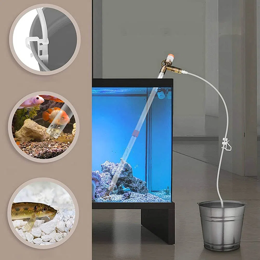 Aspirarifiuti Per Pulizia Acquario, Sifone Aspirarifiuti Acquario, Pompa Sifone Acquario, Fish Tank Ghiaia Cleaner, Con Pulsante Pressione Dell'aria, per Cambia L'acqua, Lava Sabbia, Succhia Feci