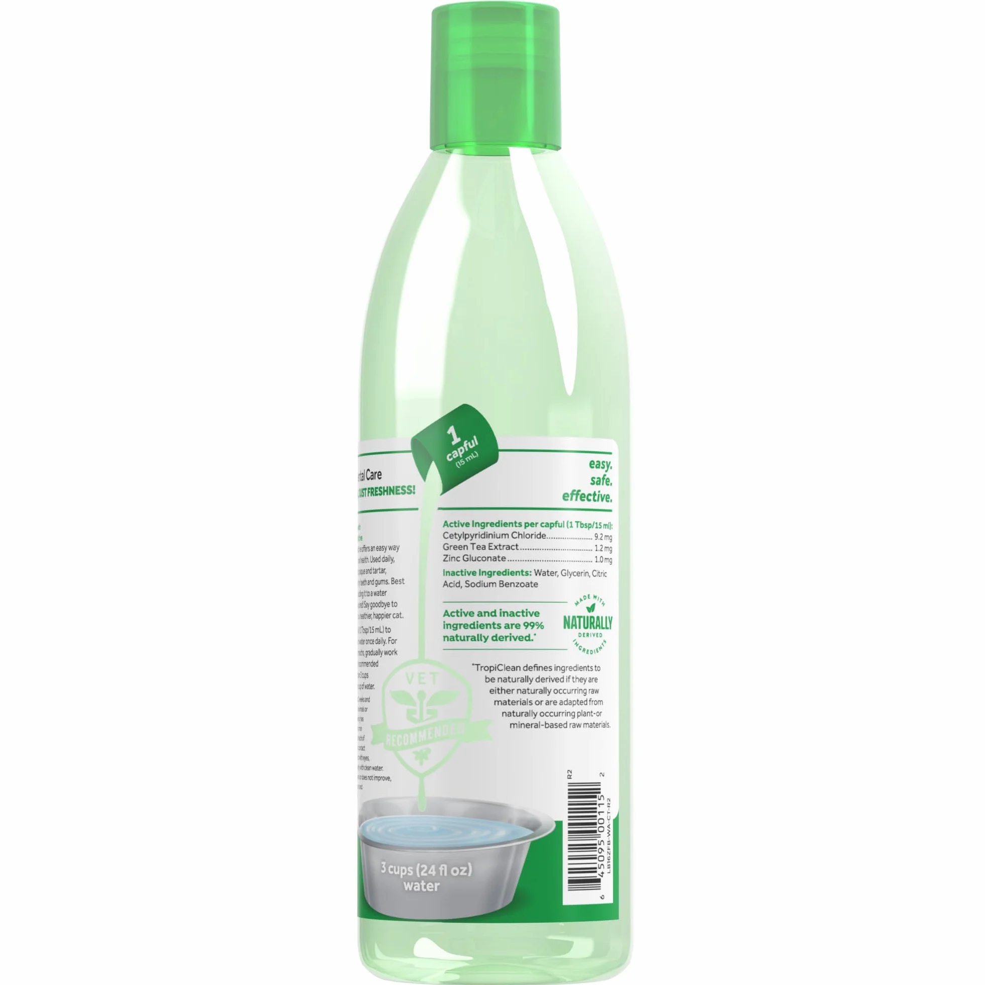 TropiClean Cat Breath Freshener - Additivo per l'Acqua per la Cura Orale per Gatti I Senza Spazzolare I Combatte Placca e Tartaro di Animali Domestici - 473 ml