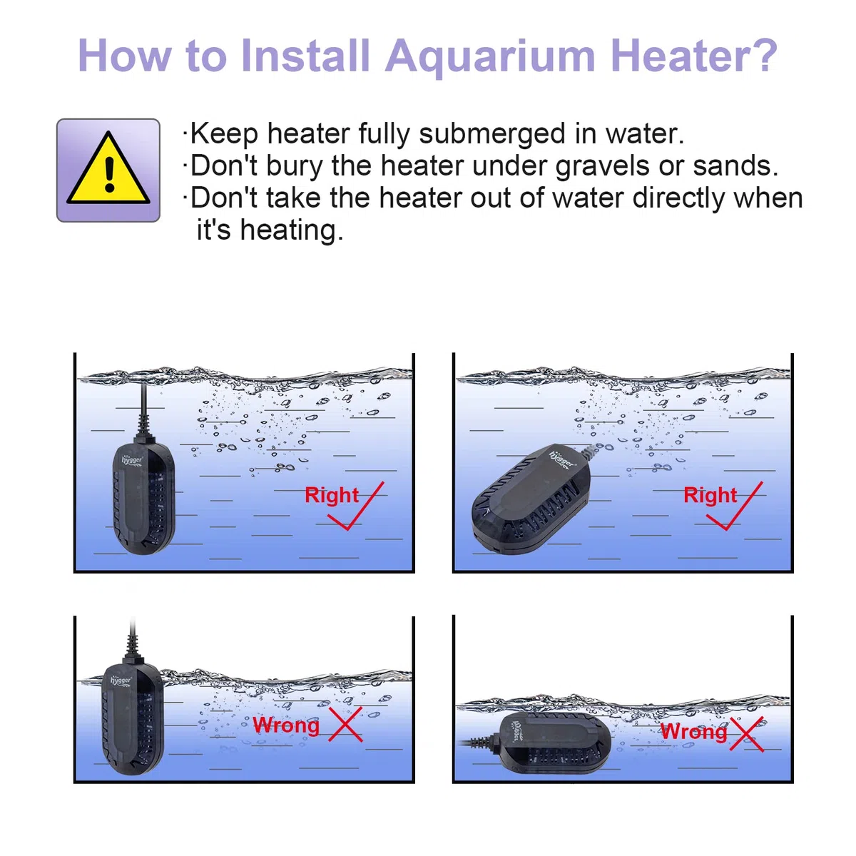 hygger Riscaldamento per Acquario, Mini Riscaldatore per Acquario 50 W Riscaldamento Regolabile per Acquario con Controller Esterno e Termometro Integrato per 1-24L