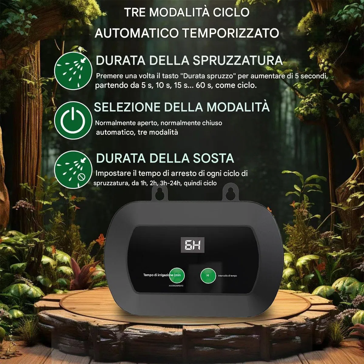 Umidificatore per Terrario - Spruzzatore Automatico con Timer per Rettili | Nebulizzatore Portatile Con Ugello Regolabile 360 Gradi Per Piante Camaleonte Rana Serpente