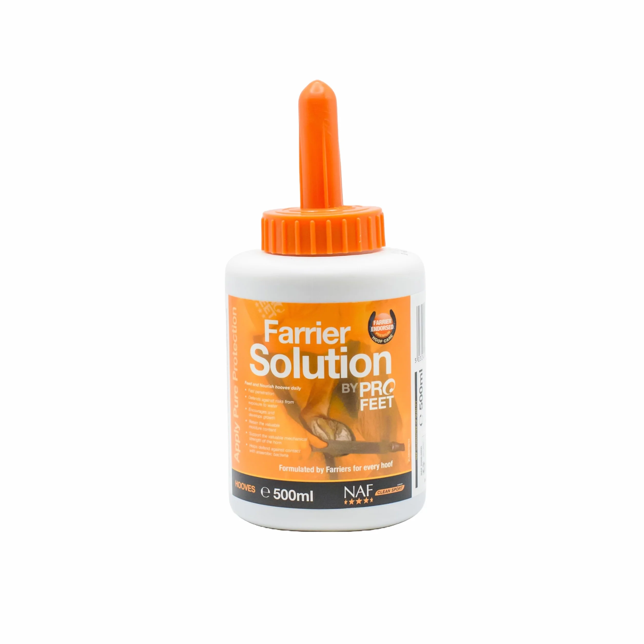 NAF Profeet Farrier Solution 500 ml - Medicazione per Zoccoli per Cavalli - Nutre, Protegge e rafforza Gli Zoccoli - con Oli Naturali e Agenti antibatterici - Facile Applicazione con Pennello