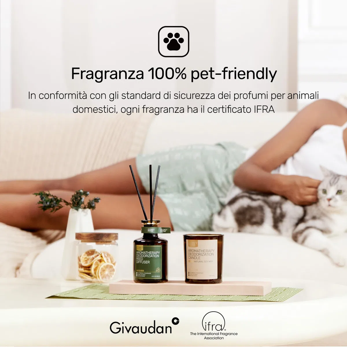 Diffusore a Canna per Eliminazione Degli Odori Degli Animali Domestici, Lavanda Cedro, 180ml, Non Tossico e Animali Domestici Deodorante d'aria