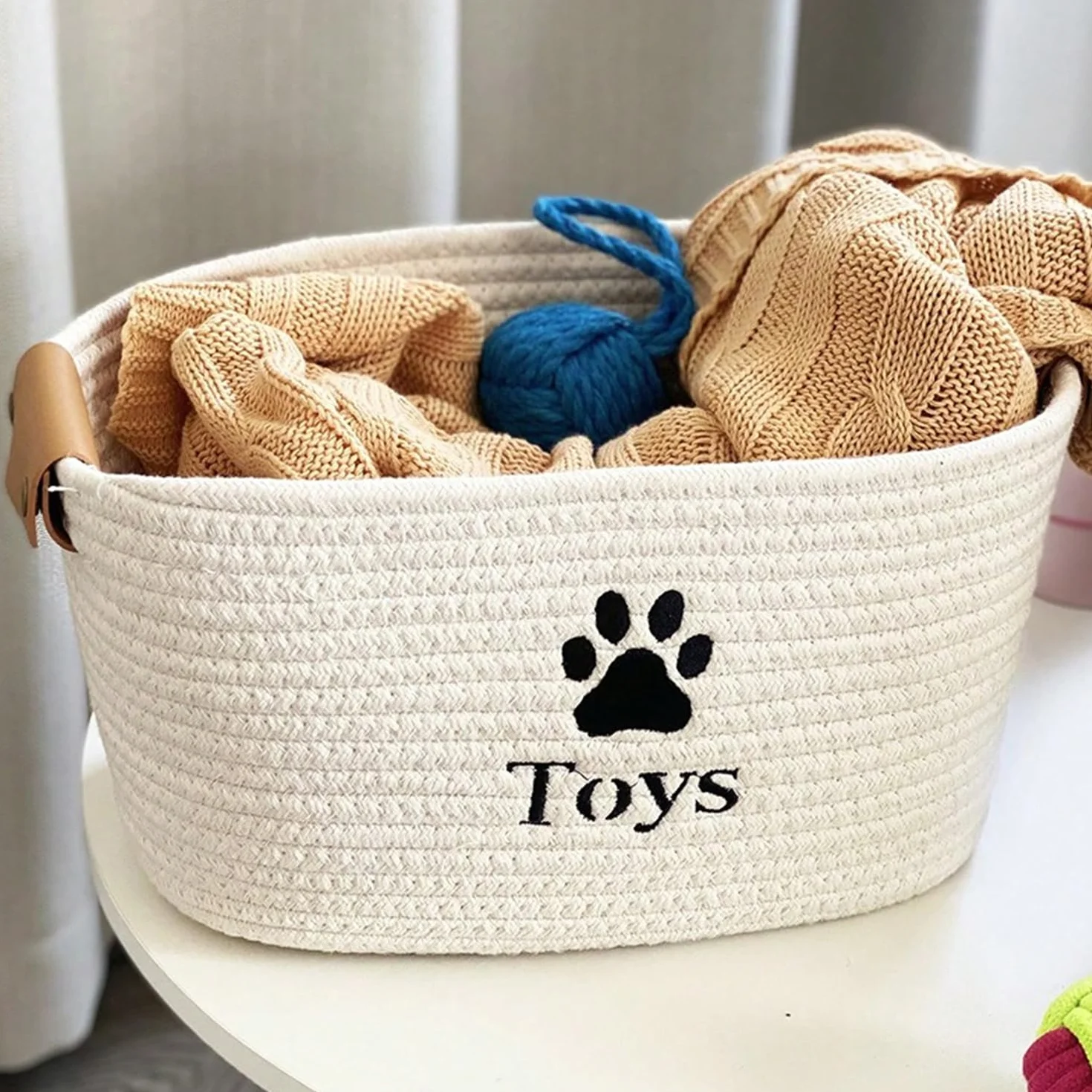 Contenitori per Giocattoli per Cani Gatto Cestino Porta Giocattoli per Animali Domestici Scatola Giocattoli per Cani Organizzatore di Abbigliamento Giocattoli Accessori per Cane Gatto