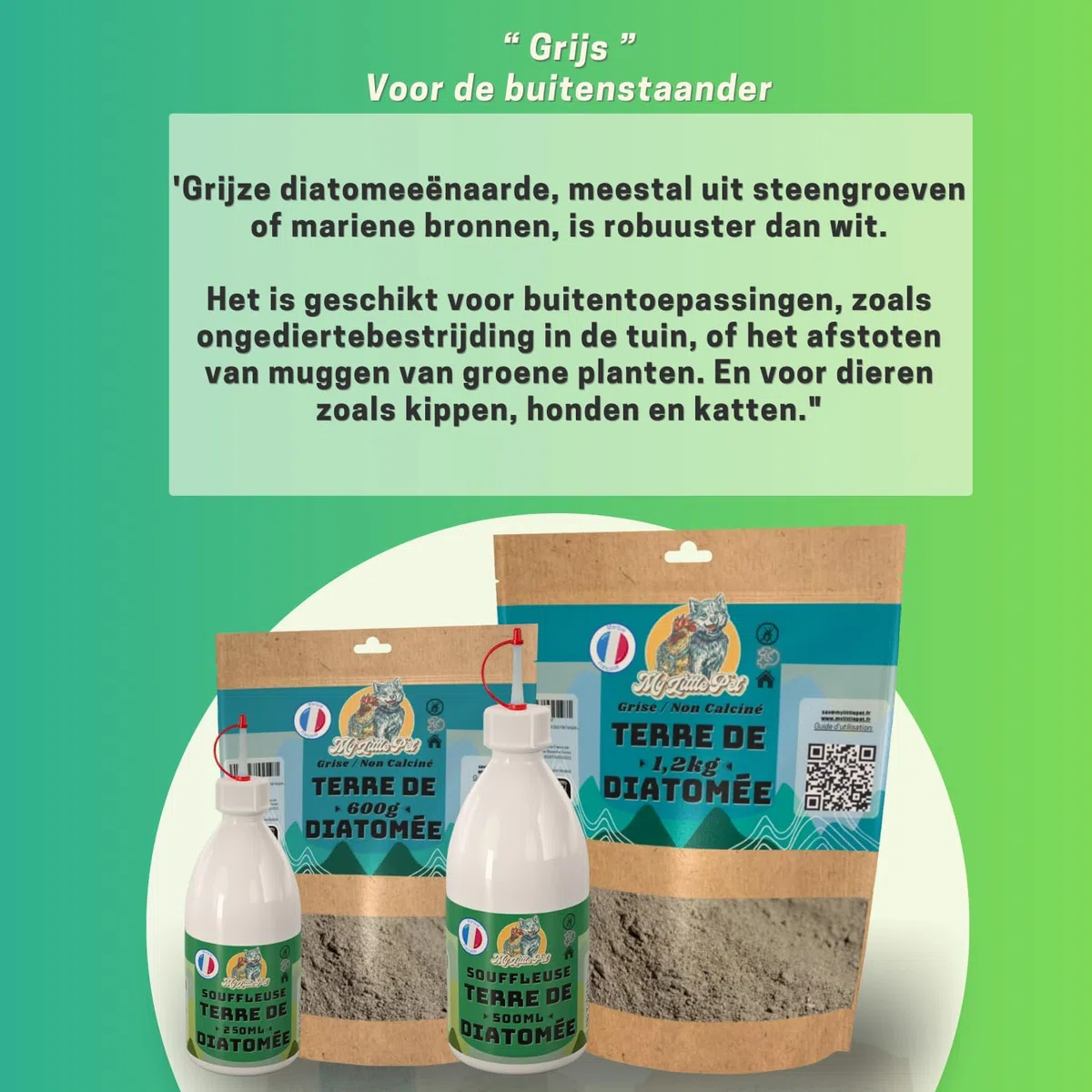 100% Terra diatomea alimentare bianca | Diatomea in polvere per cimice e scarafaggi (600g rinfuso) - Doypack Grigio