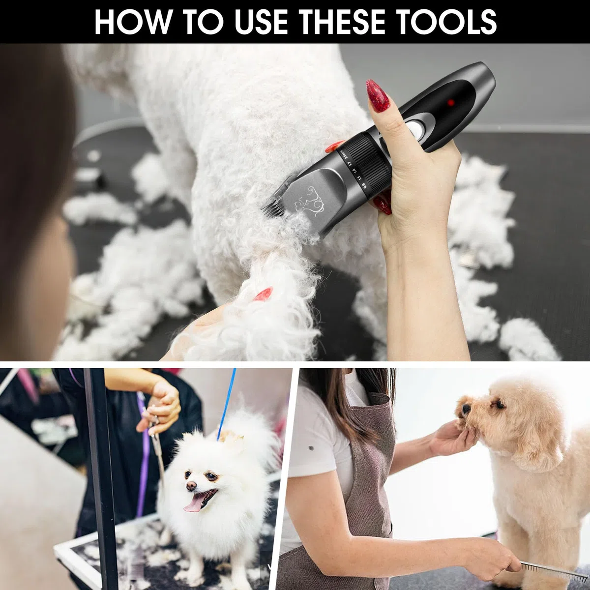 Tosatrice per Cani pelo Lungo Professionale, Rasoio Pelo Lungo per Gatti Macchinetta, Adatto per Peli di Animali Domestici Spessi e Opachi, Impermeabile IPX7, Ricaricabile, Basso Rumore