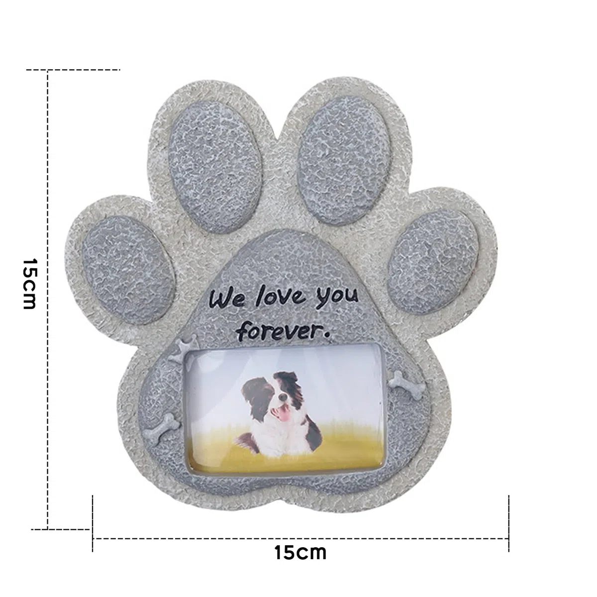 Cane Pietra Tomba, Lapide commemorativa per Cani, Lapide Foto, lapide del del Cucciolo a Resina, lapide 'Animale Domestico per la Decorazione del Cortile, Cane, 15 * 15 cm