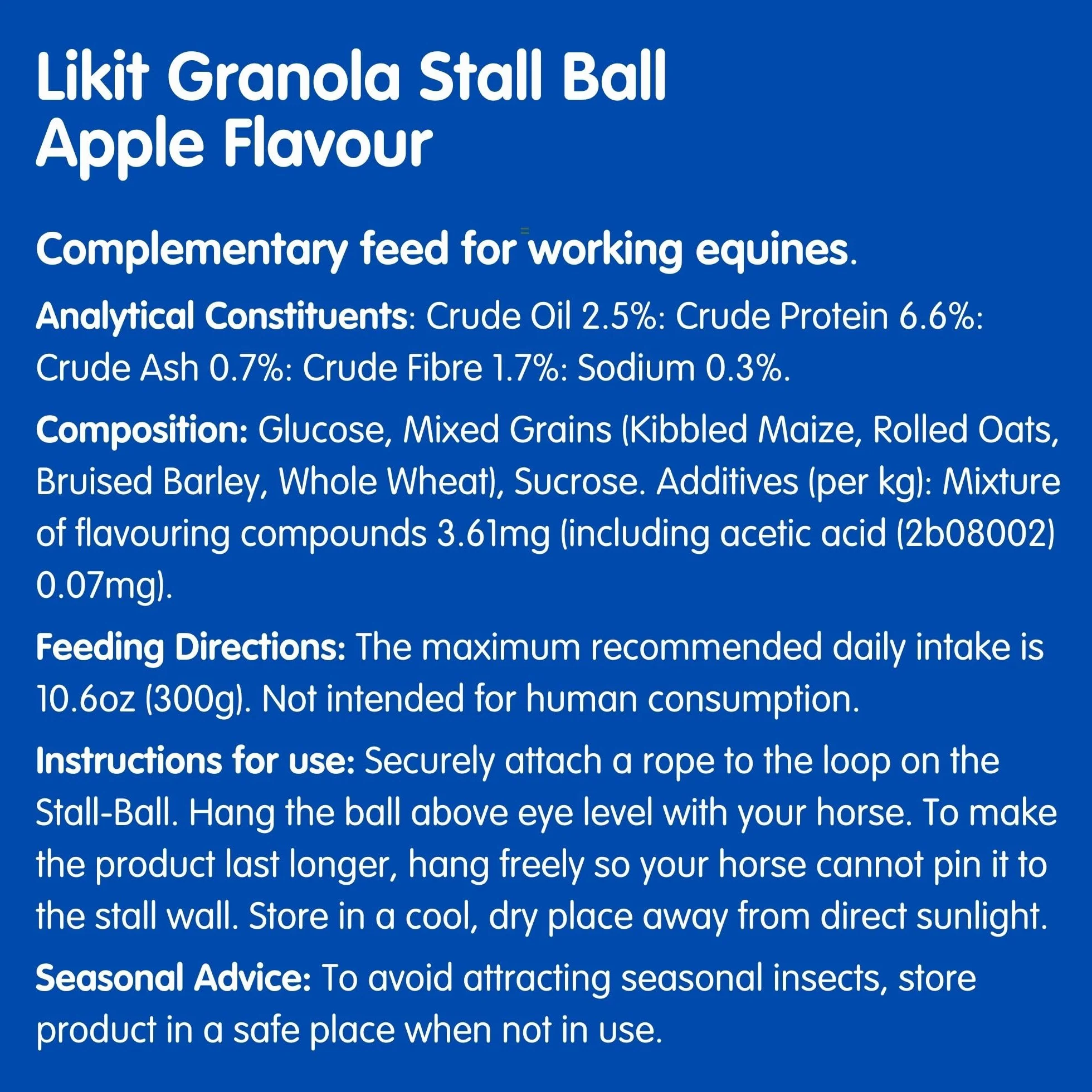 Likit Granola Stall-Ball Horse Treat 1,6 kg | Sapori di mela, bacca mista, menta piperita, melassa | lunga durata, noia e antistress | 1,6 kg