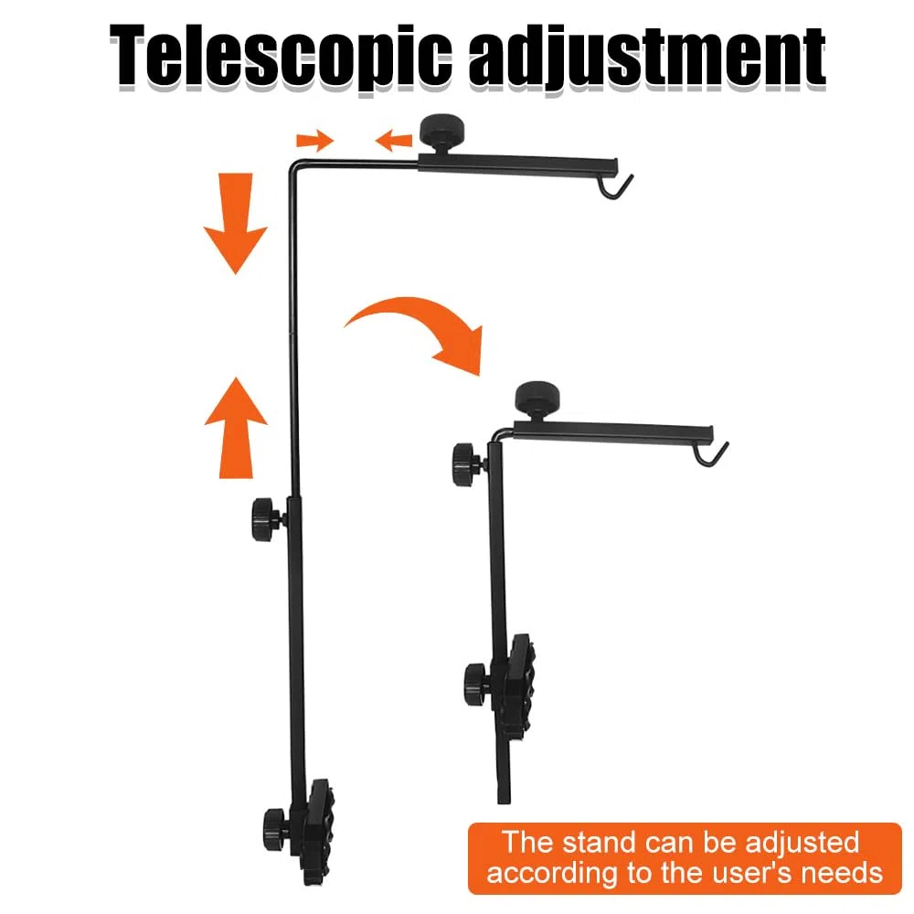DONGKER Supporto Lampada per Rettili, Portalampada per Rettile, Altezza Regolabile 15,9" a 27,6" e Larghezza 9,1" a 11,2", Staffa Luce per Lucertole, Tartarughe, Gechi, Recinzione Terrari, Acquario