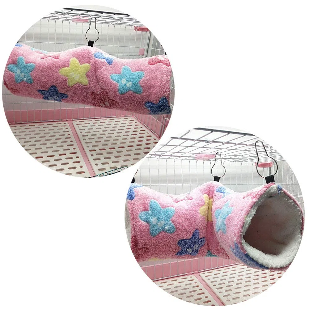 Oncpcare Tunnel da appendere per piccoli animali, giocattoli da criceto, zucchero, amaca, accessori per biancheria da letto per chinchilla furetto scoiattolo, porcellino d'India, ratto