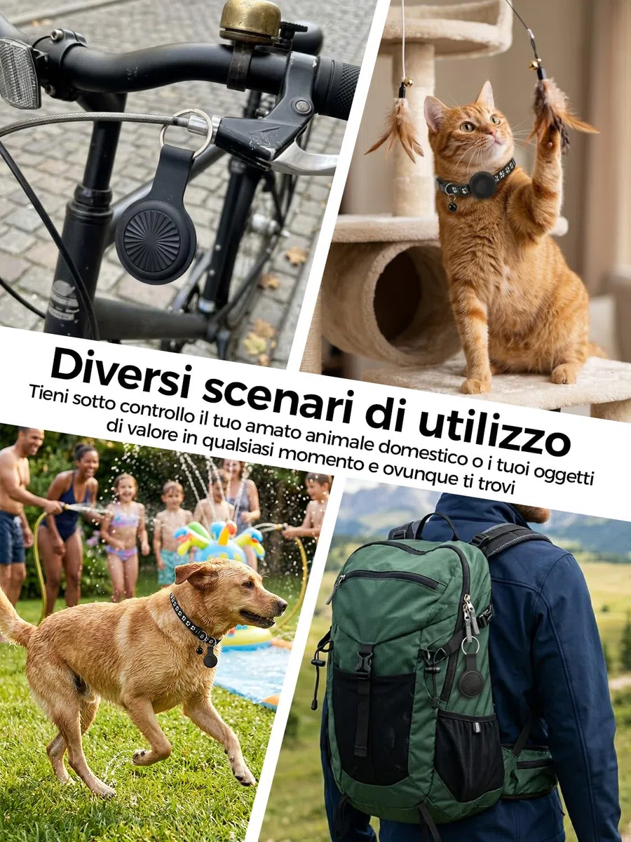 Collare GPS Gatto, GPS per Cani, Localizzatori GPS per Cani e Gatto Compatibile con iOS e Android, Nessun Abbonamento, Posizionamento Globale in Tempo Reale, Impermeabile IP67, per Animale Domestico