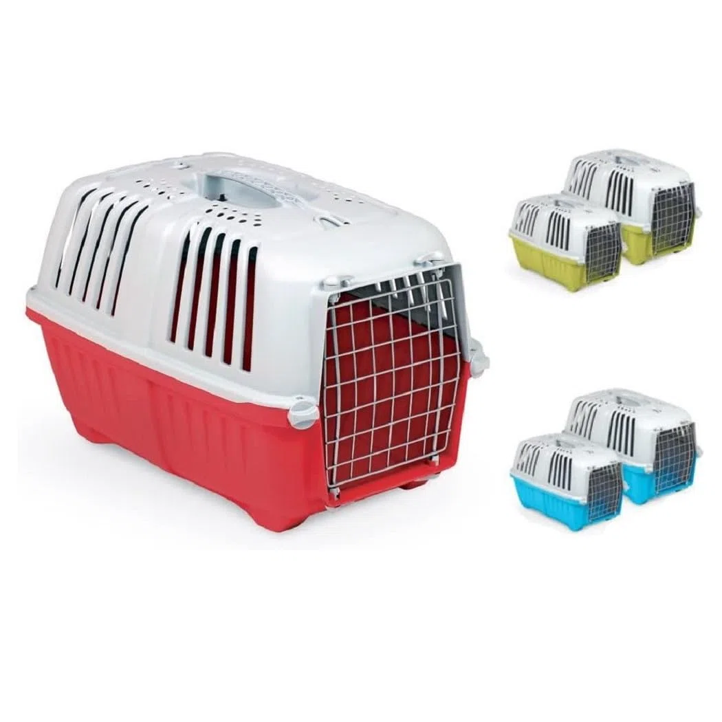 Trade Shop - Trasportino Pratiko Metal da Viaggio Porta Metallica per Cani Gatti 48x31,5x33cm