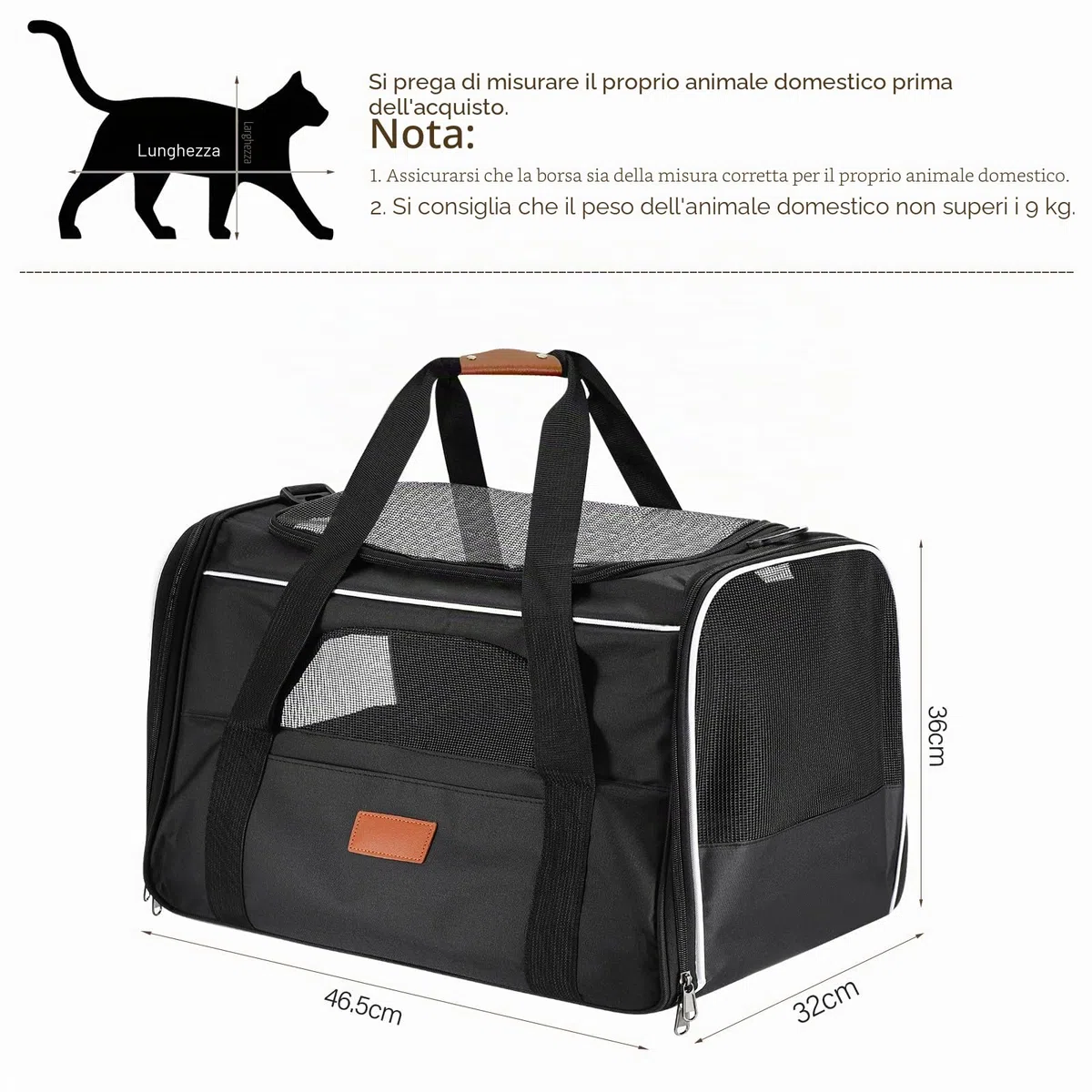 Trasportino per Gatti,Trasportino Gatto Morbido,Trasporto e Pieghevole Traspirante,trasportatore per animali domestici con cerniere di sicurezza,Trasportino per Viaggi Lunghi e Brevi