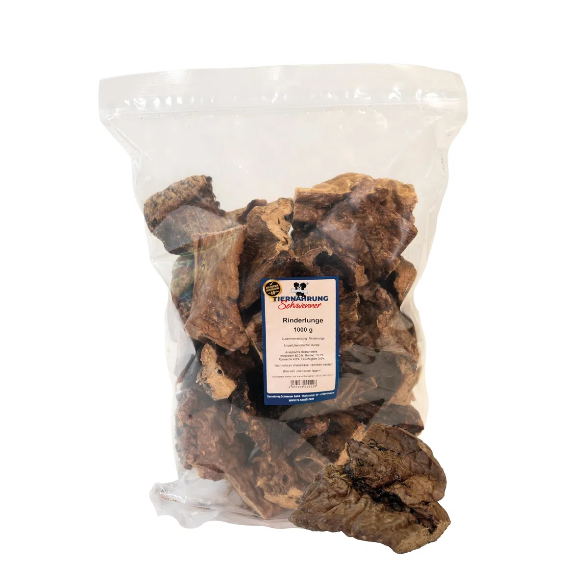 polmoni secchi di manzo - Dolcetti per cani a base di carne secca, snack per cani, dolcetti per addestramento per cani, masticabili per cani grandi e piccoli, 1000 g