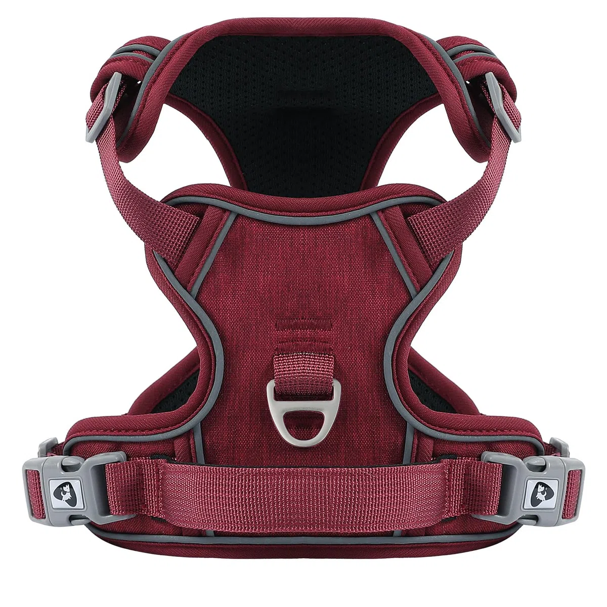 COMSLE Pettorina Cane Taglia Grande Media Piccola, Riflettente Pettorina Anti Tiro per Cani Regolabile con Doppio Anello, Imbracatura Cani Traspirante, Rosso, XL