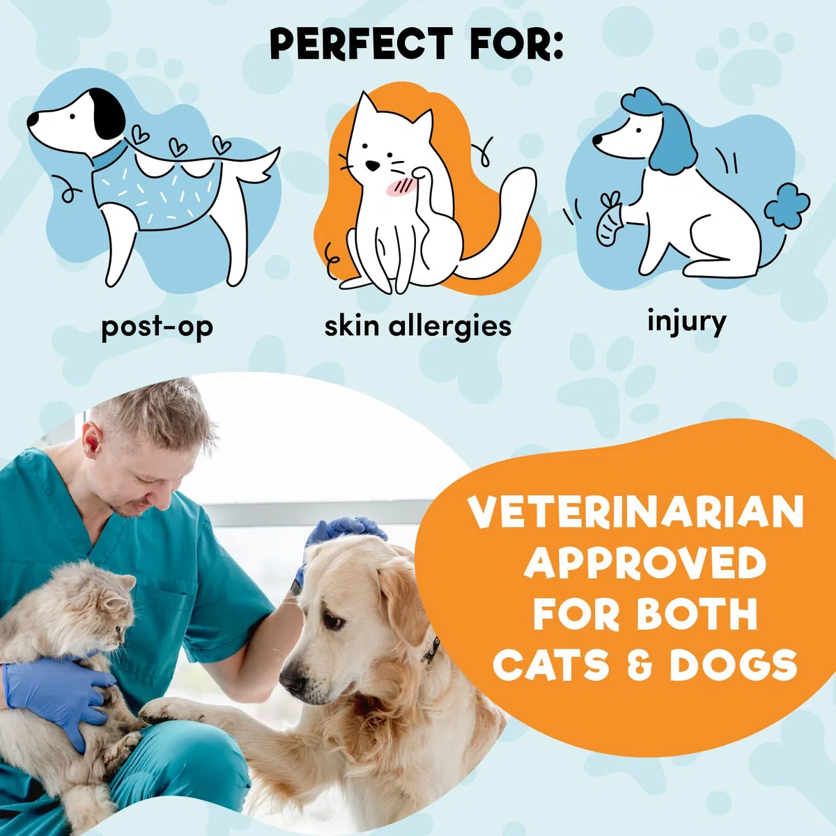 BENCMATE Collare Protettivo Gonfiabile per Cane e Gatto - Collare Morbido di Recupero a Cono per Cane Domestico, Non Blocca la Visione