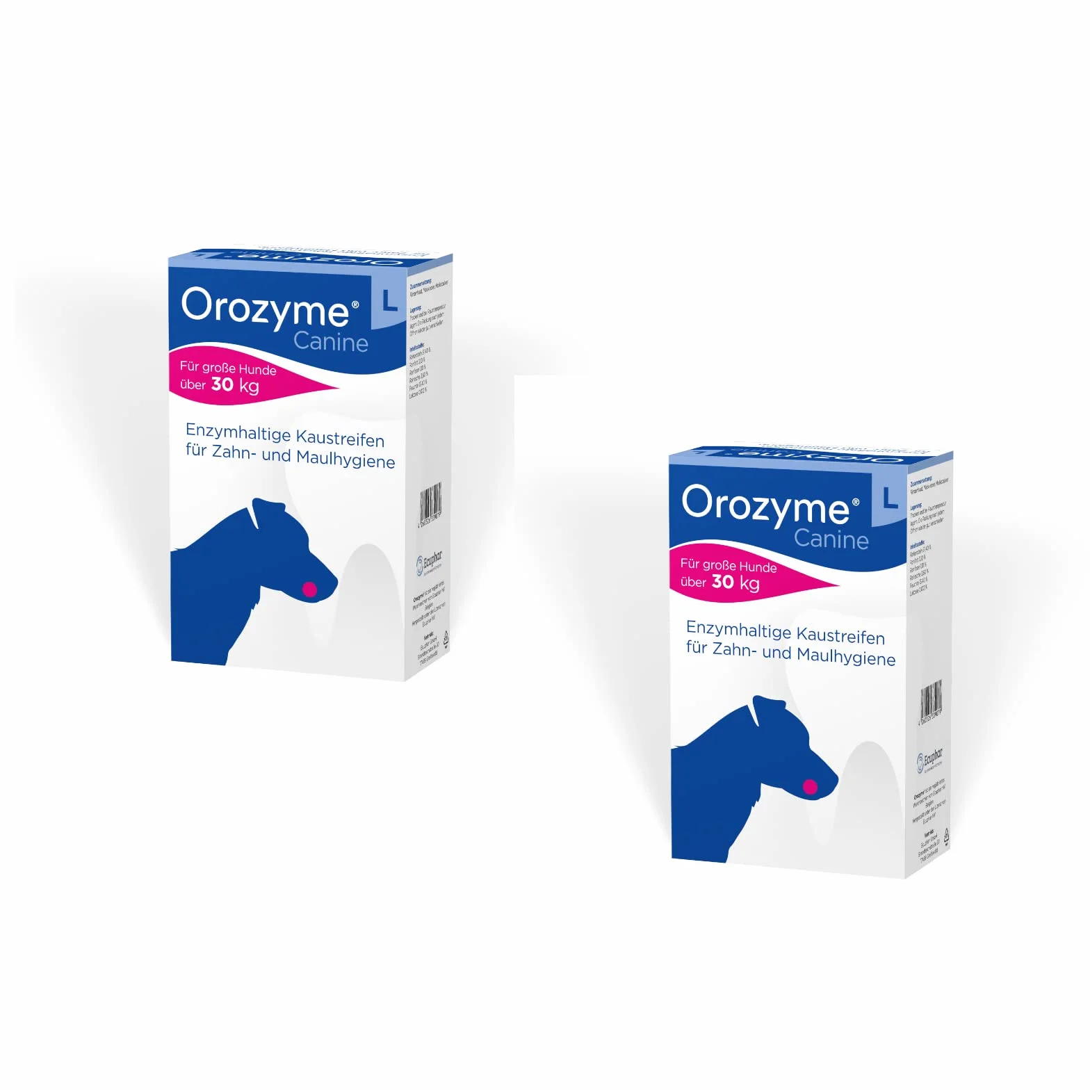 ecuphar Orozyme - Strisce da masticare L, confezione doppia, 2 x 141 g