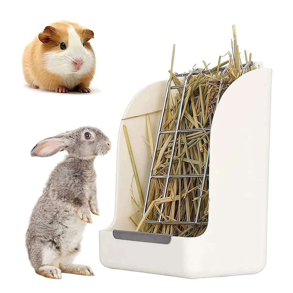 Alimentatore per Conigli e Piccoli Animali - Mangiatoia Fieno per Conigli e Porcellini D'India - Telaio per L'alimentazione di Erba e Fieno