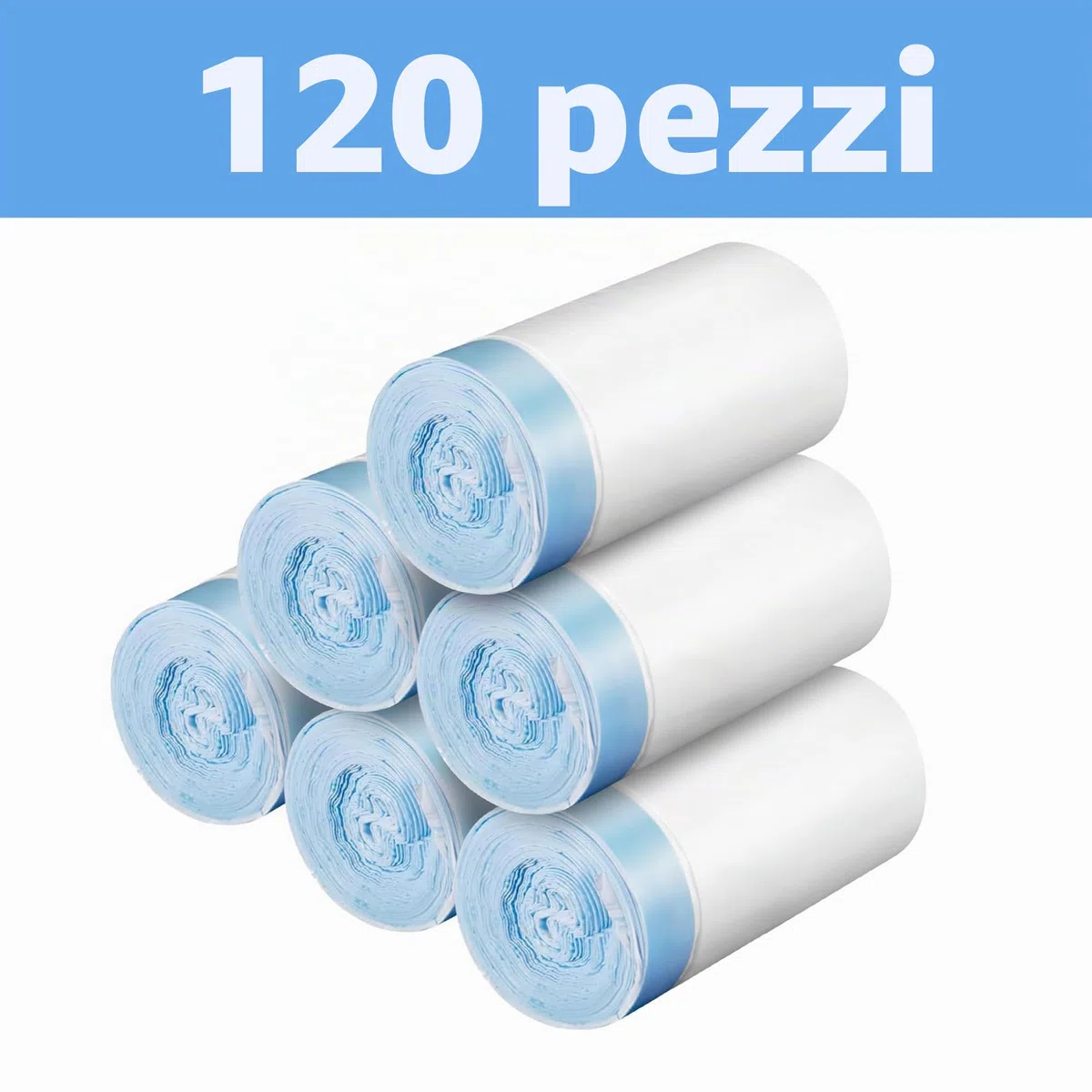 CROING PURAMAX 2, PURAMAX e PURAX - 6 rotoli di sacchetti per rifiuti di ricambio, 120 pezzi, 55 x 30 cm, sacchetti portatili per lettiera per gatti autopulente